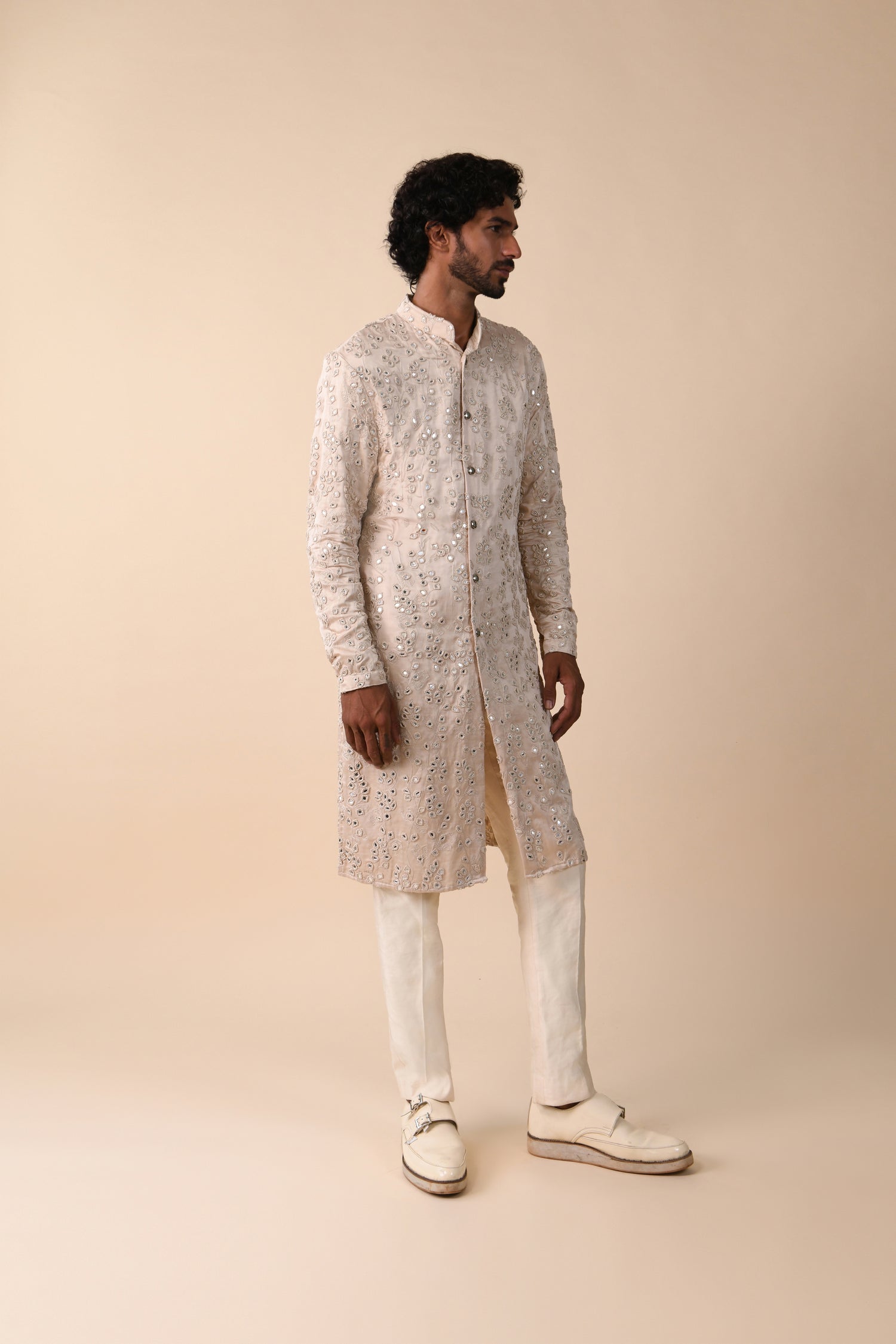 CREEPER MIRROR KNOTTED HIGHLIGHTED KURTA  