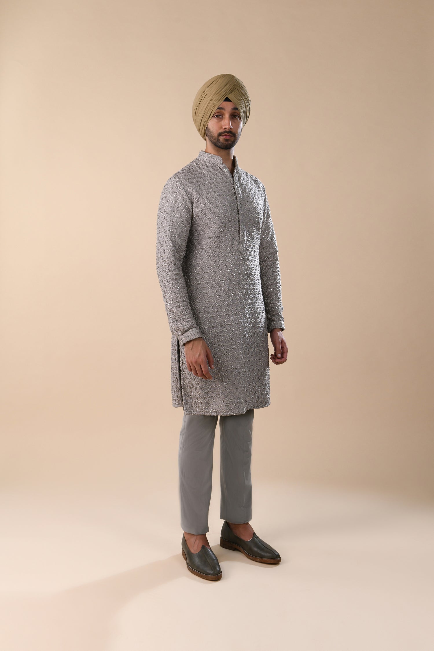 BIG PLANT MIRROR HIGHLIGHTED KURTA  