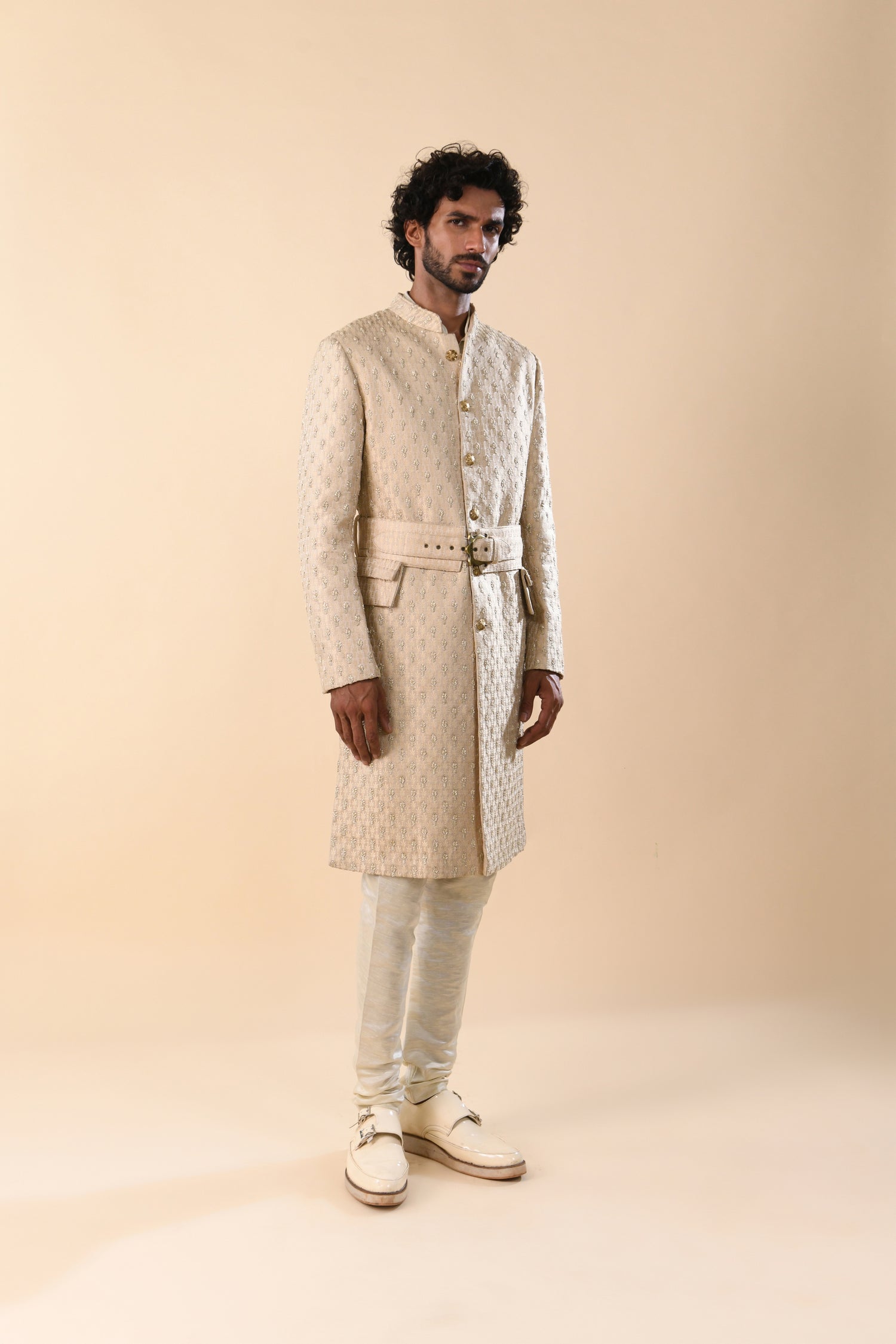 DUAL TONE CACTUS DHUP CHAO HIGHLIGHTED BEIGE JACKET  