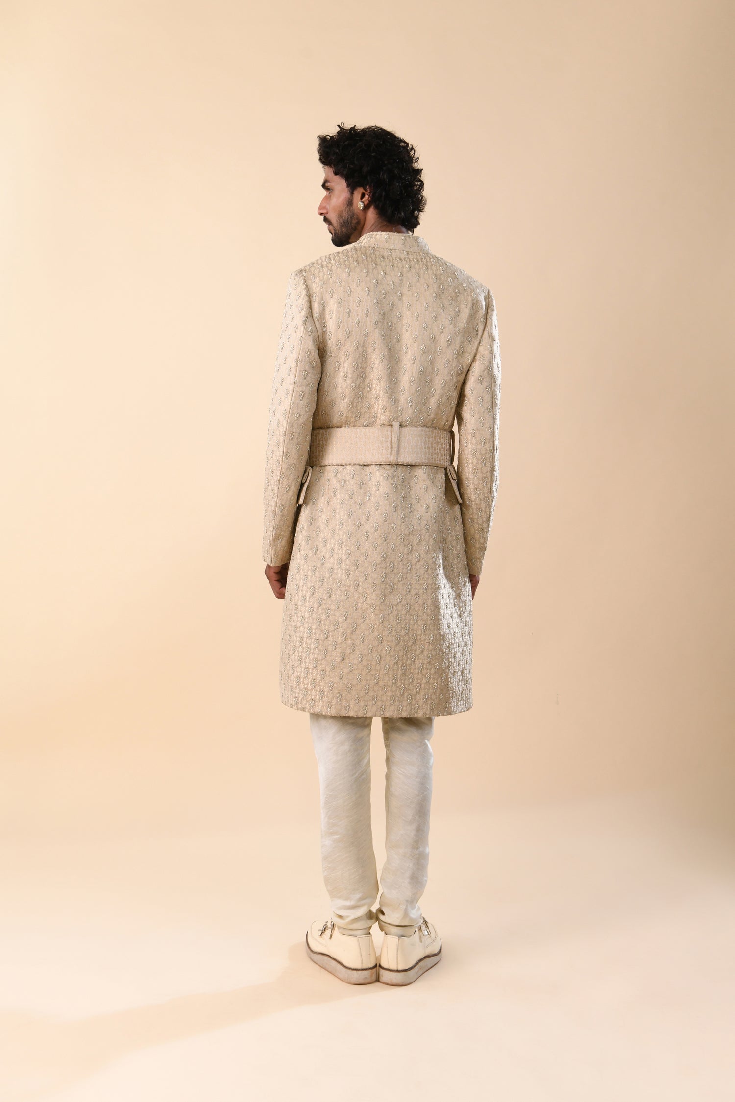 DUAL TONE CACTUS DHUP CHAO HIGHLIGHTED BEIGE JACKET  