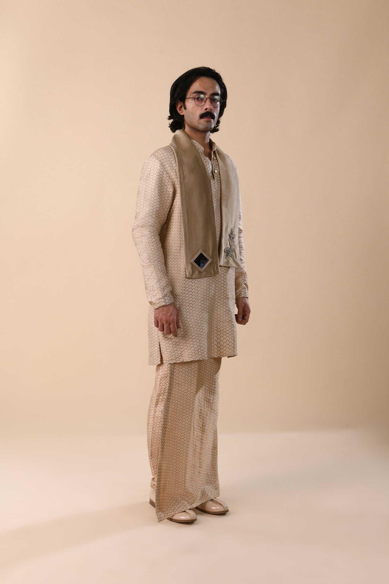 BOM ARROW DUAL TONE GOLD KURTA  