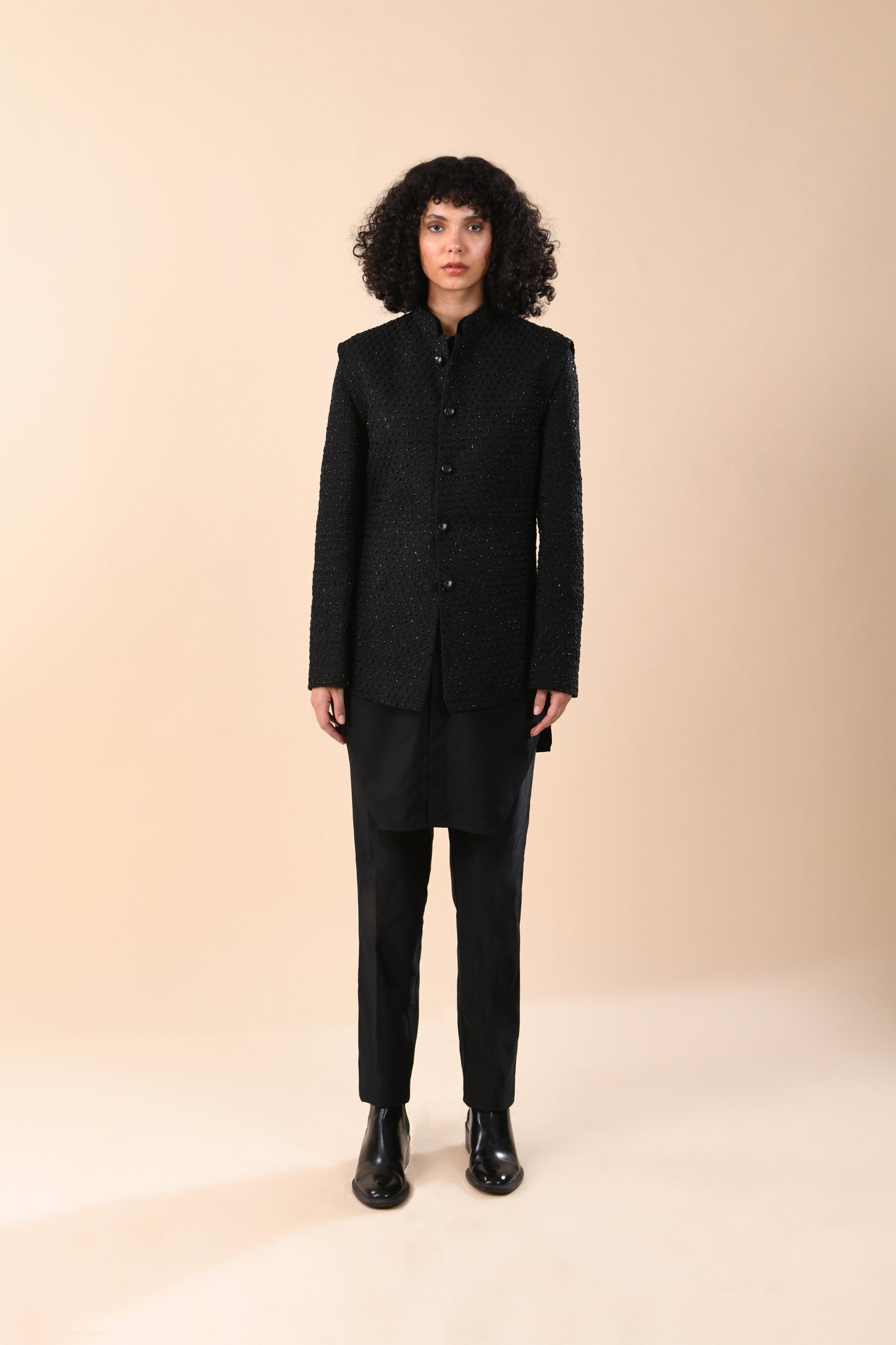  MINI FLOWER HIGHLIGHTED SHORT DECONSTRUCTED BLACK SET 