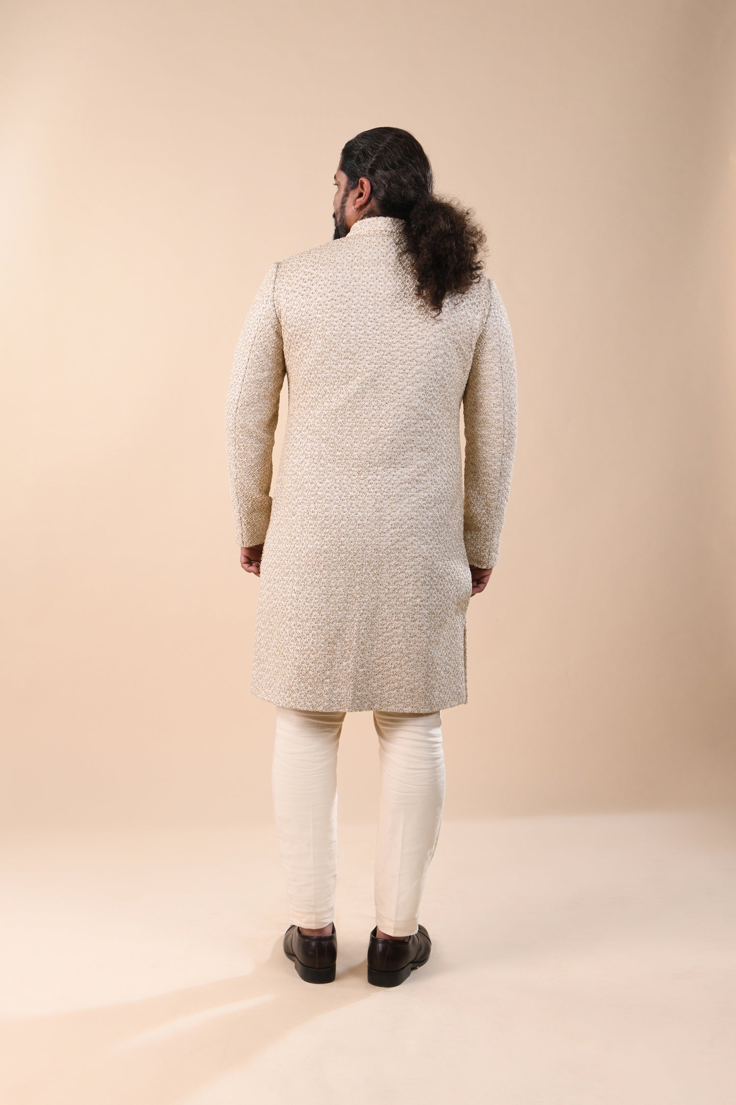 SHINY TREE HIGHLIGHTED VANILLA JACKET  