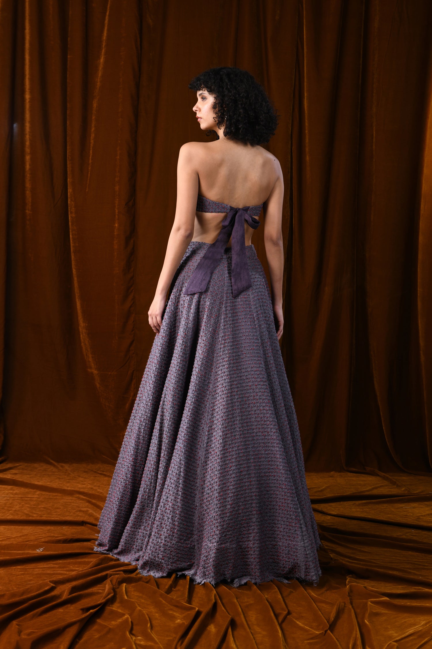 PLANT MULTI BEADED BLOUSE  LEHENGA SET  