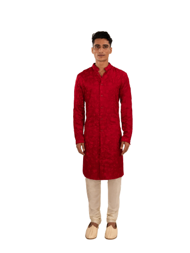  KASHMIRI RED KURTA 
