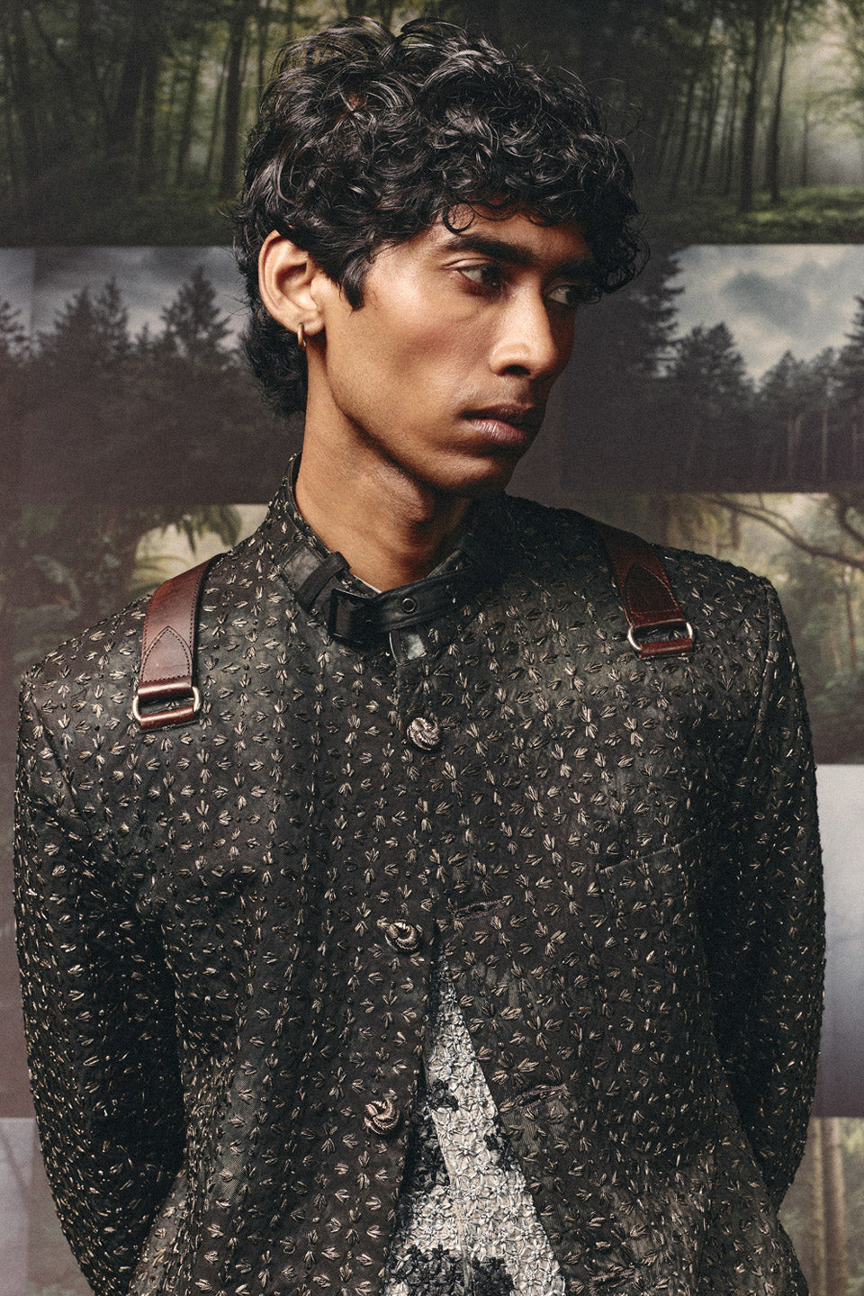 Washed Metallic Threadwork Bandhgala  