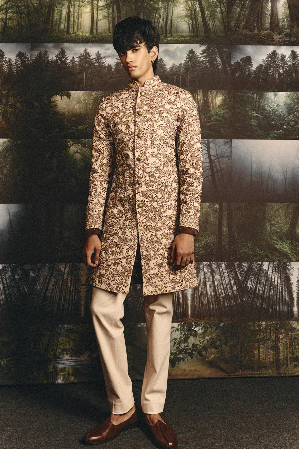 Small Folliage Embroidered Sherwani  