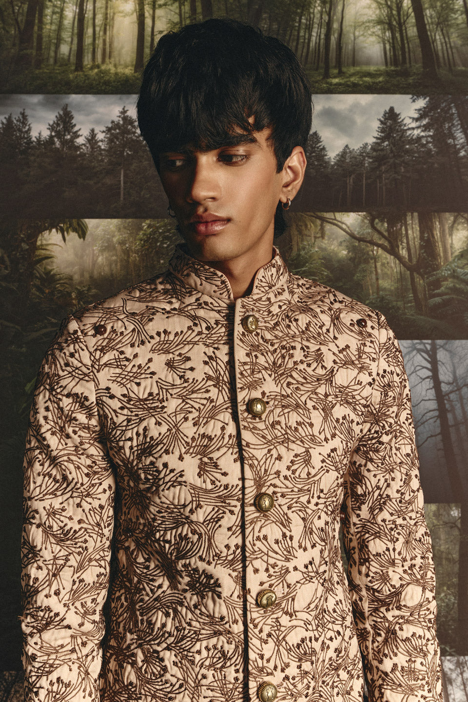 Small Folliage Embroidered Sherwani  