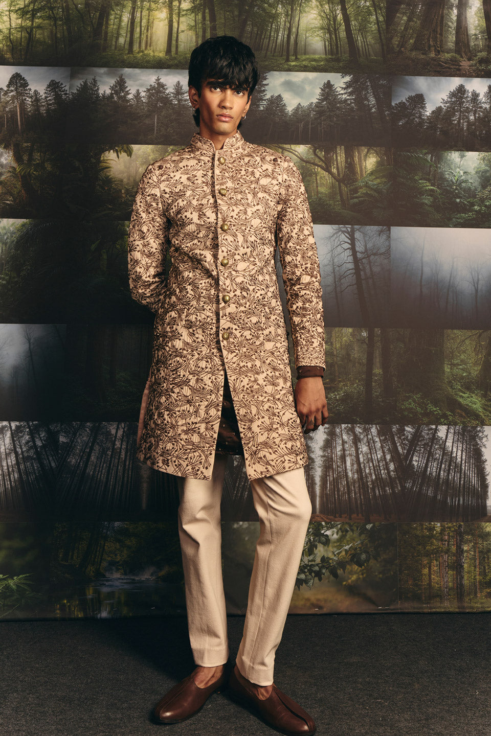 Small Folliage Embroidered Sherwani  