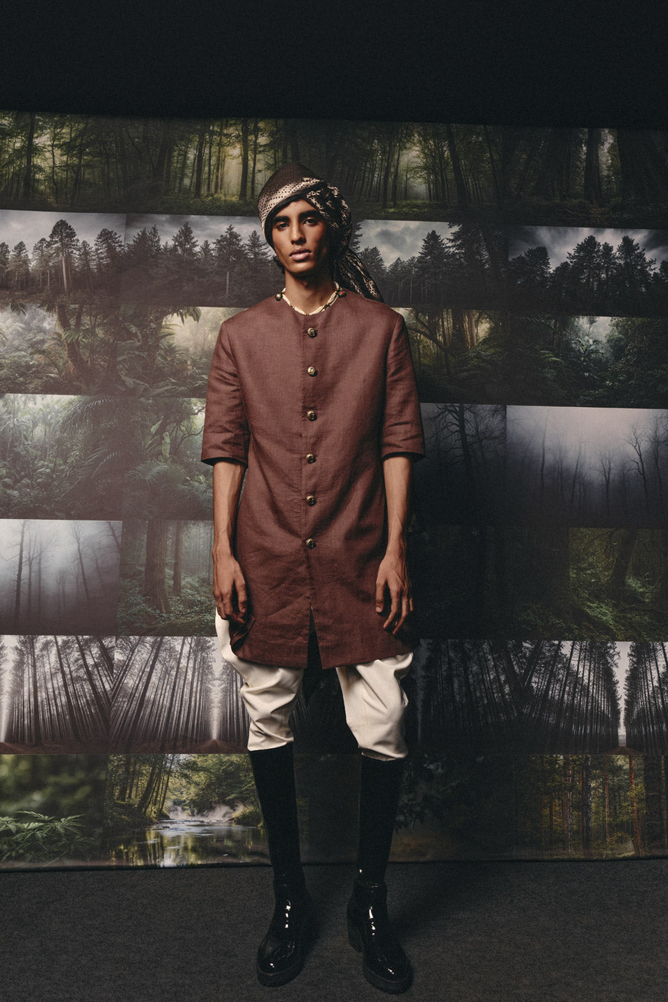 Collarless Plain Sherwani  