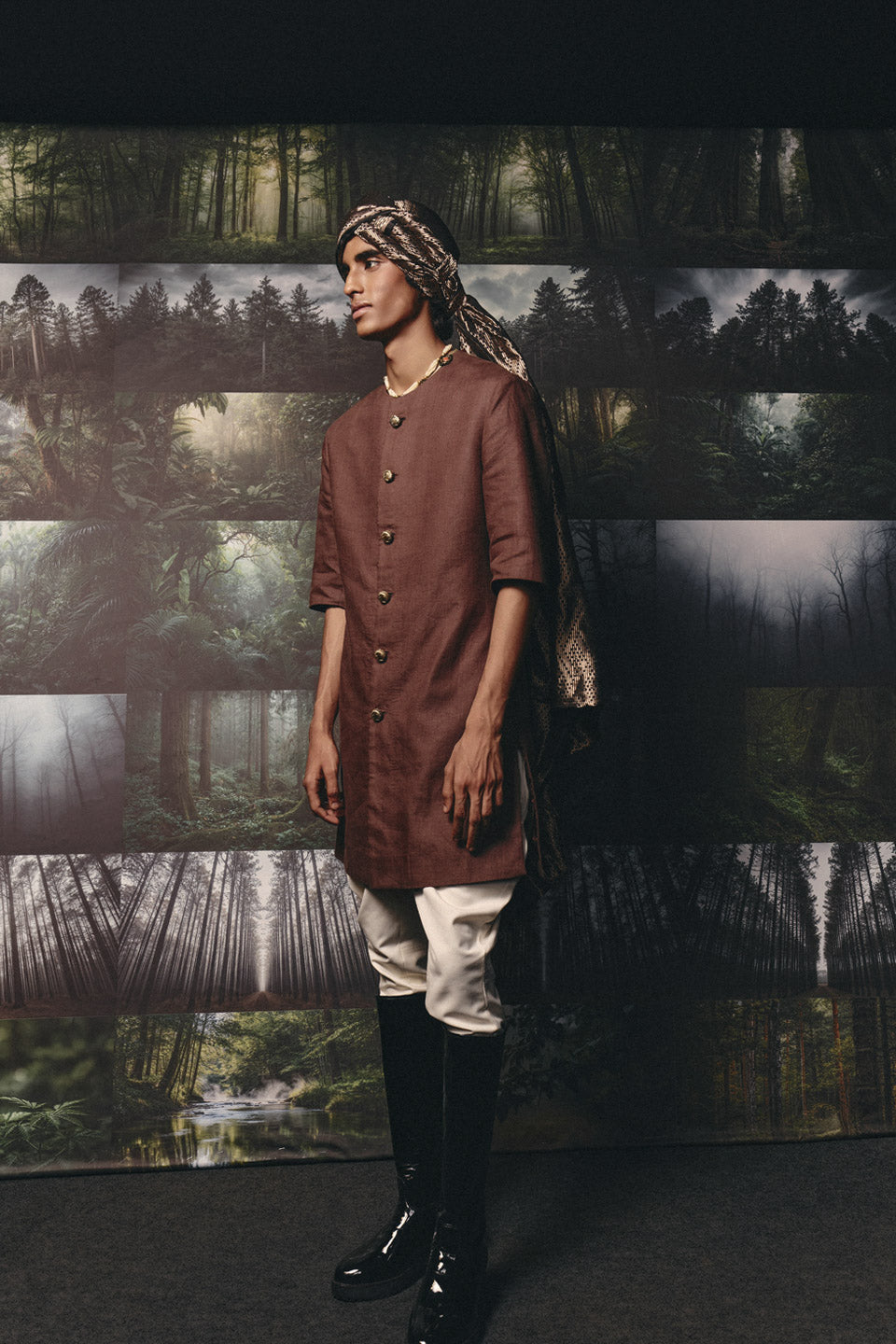 Collarless Plain Sherwani  