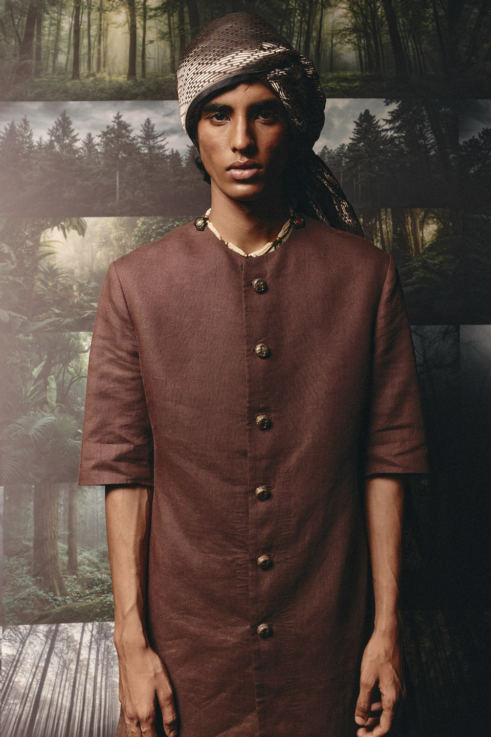 Collarless Plain Sherwani  
