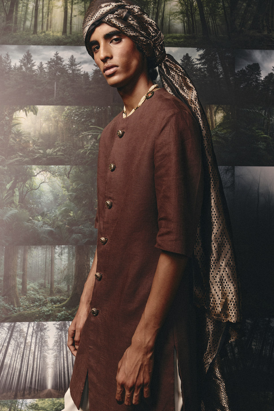 Collarless Plain Sherwani  
