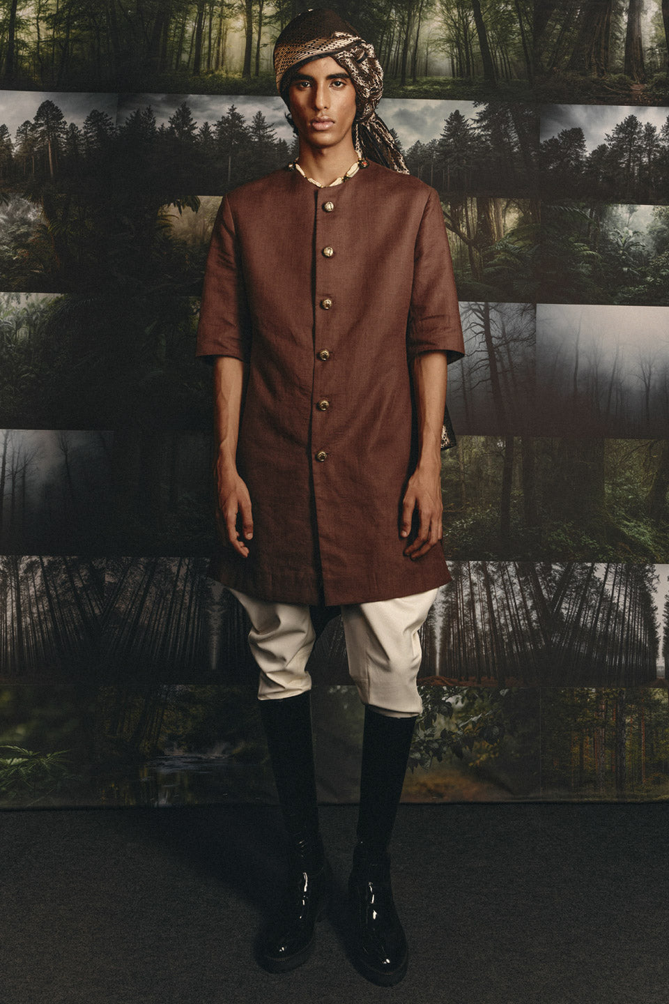 Collarless Plain Sherwani  