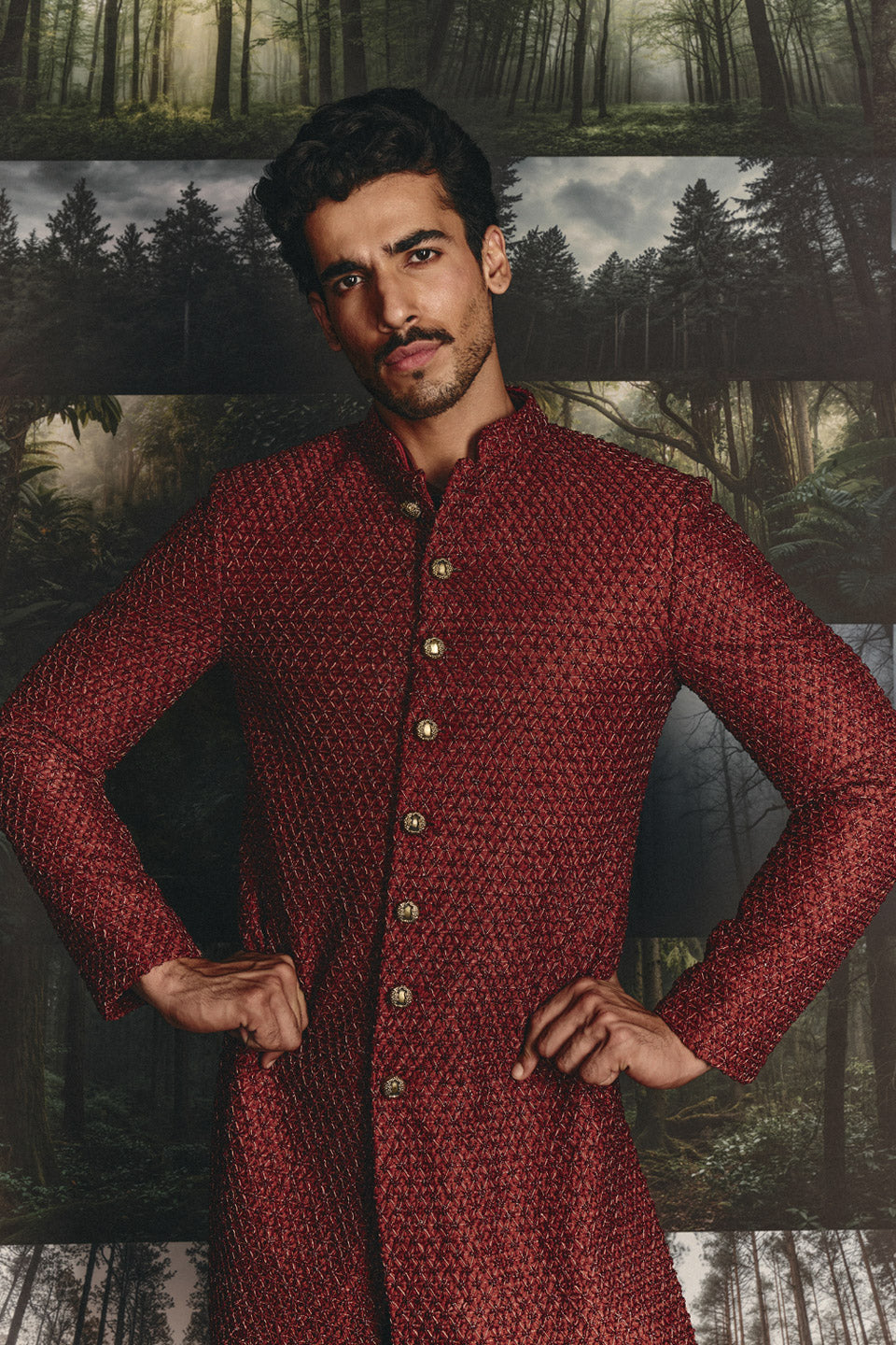 Zardozi Miniflower Sherwani  