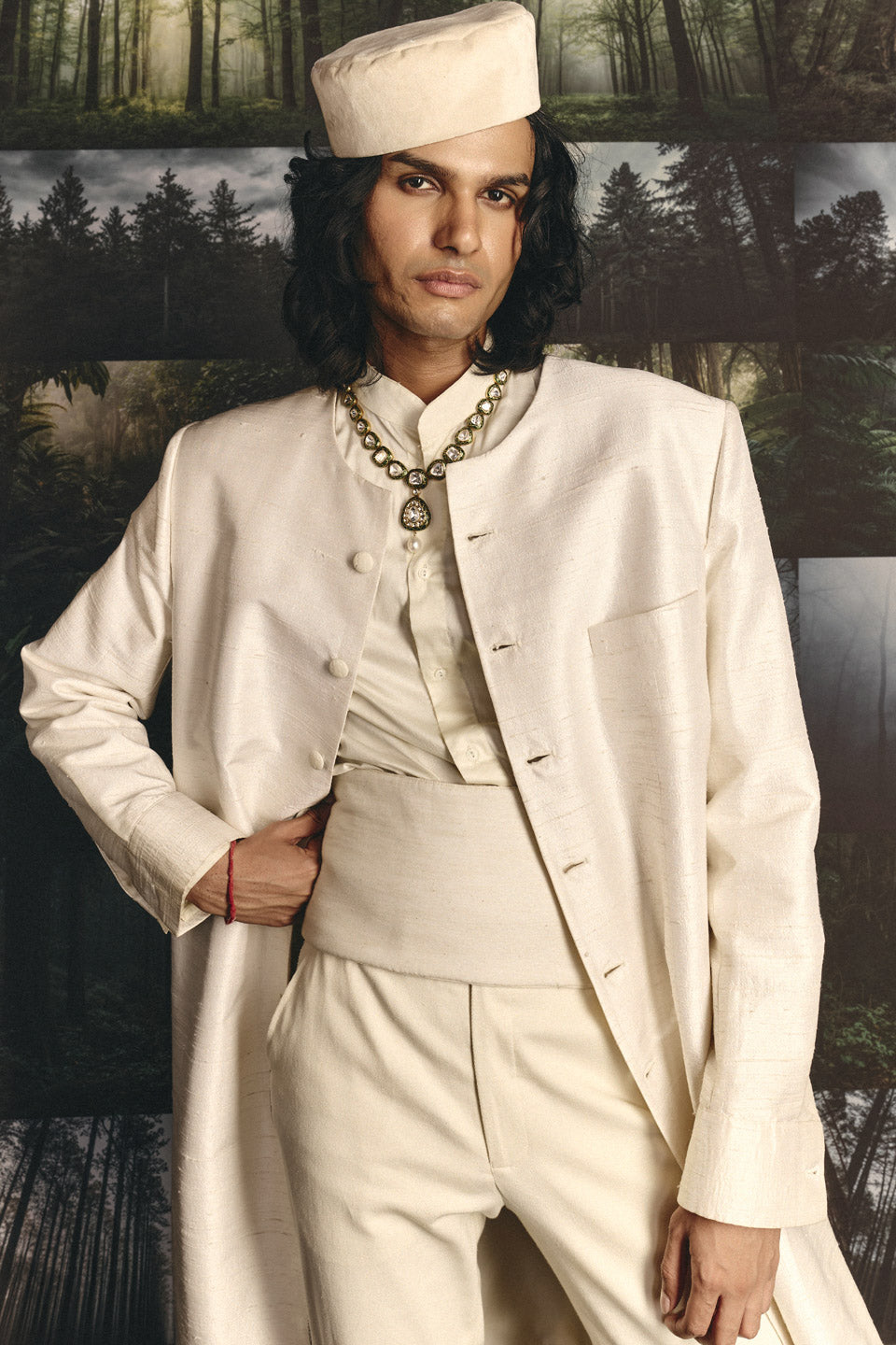 Raw Silk Sherwani  