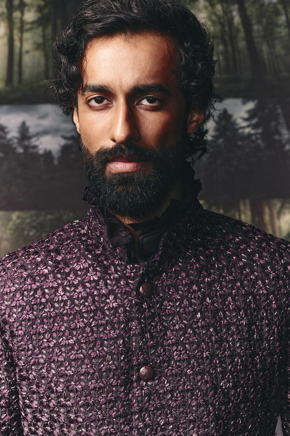 Dhup Chao Plant Motif Sherwani  