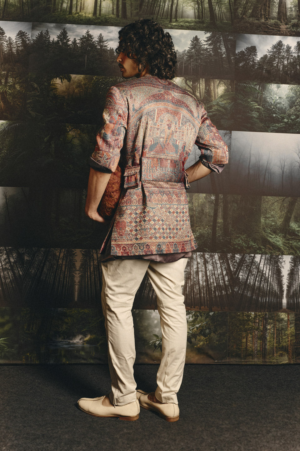 Cashmere Pocket Belted Sherwani  