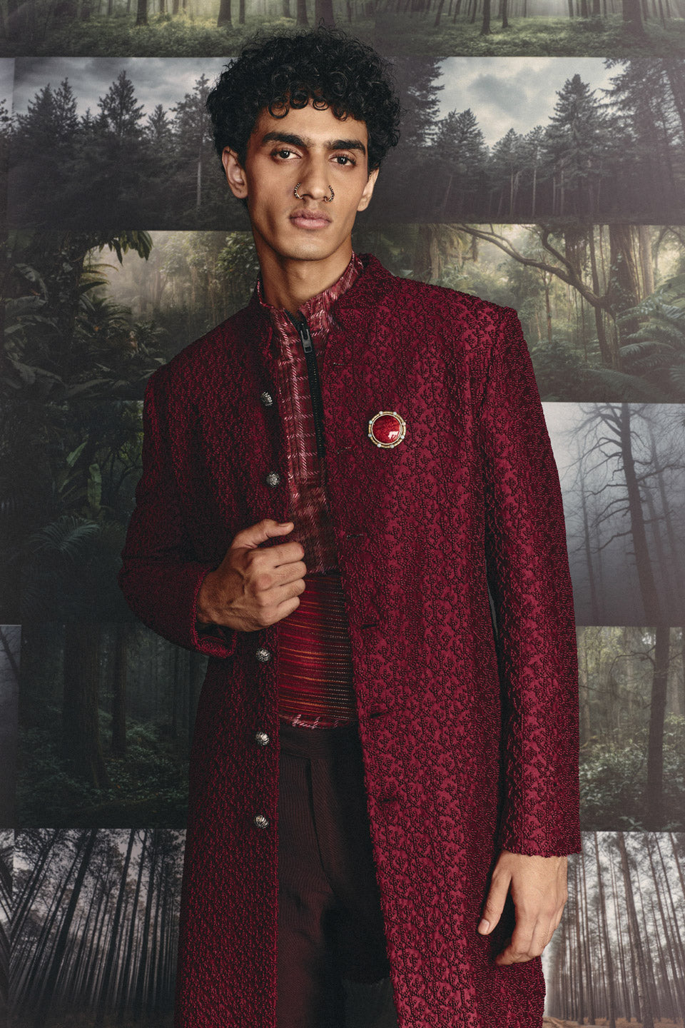 Knotted Open Sherwani  