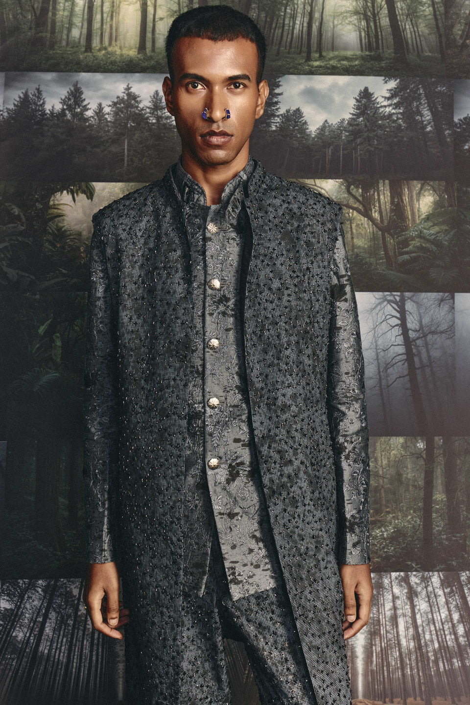 Washed Brocade Bandhgala  