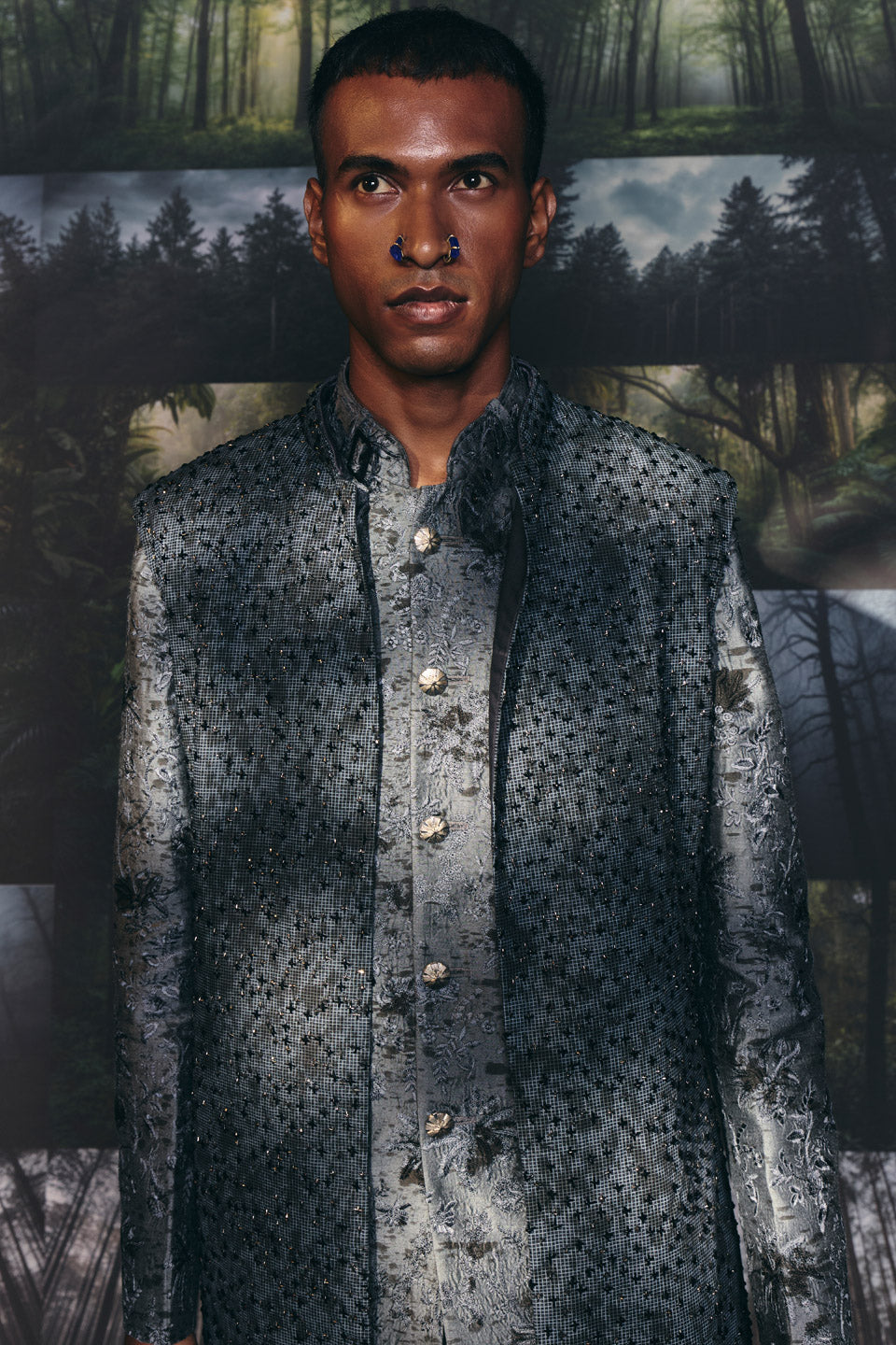 Washed Brocade Bandhgala  
