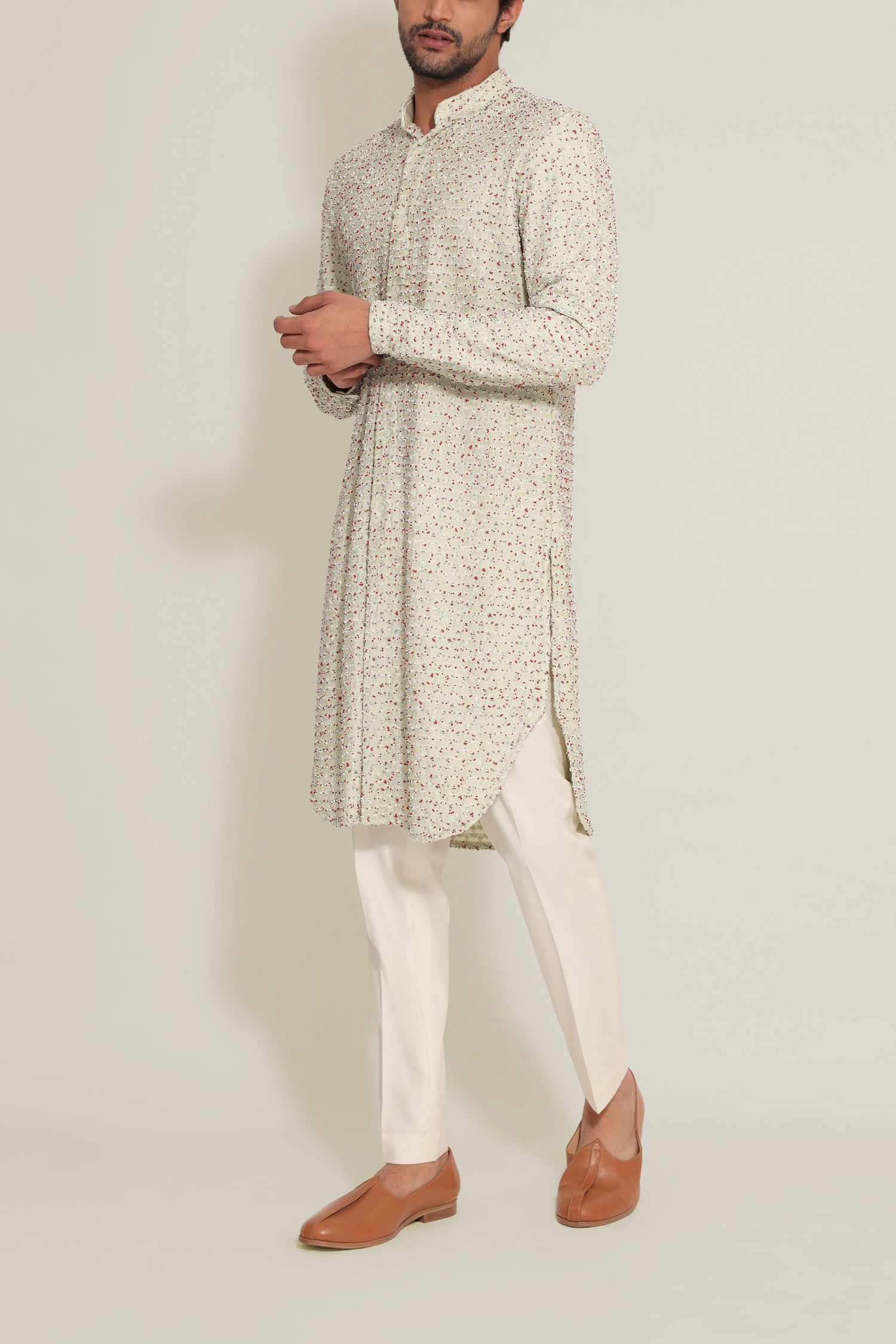 PLANT MULTI BEADED KURTA  