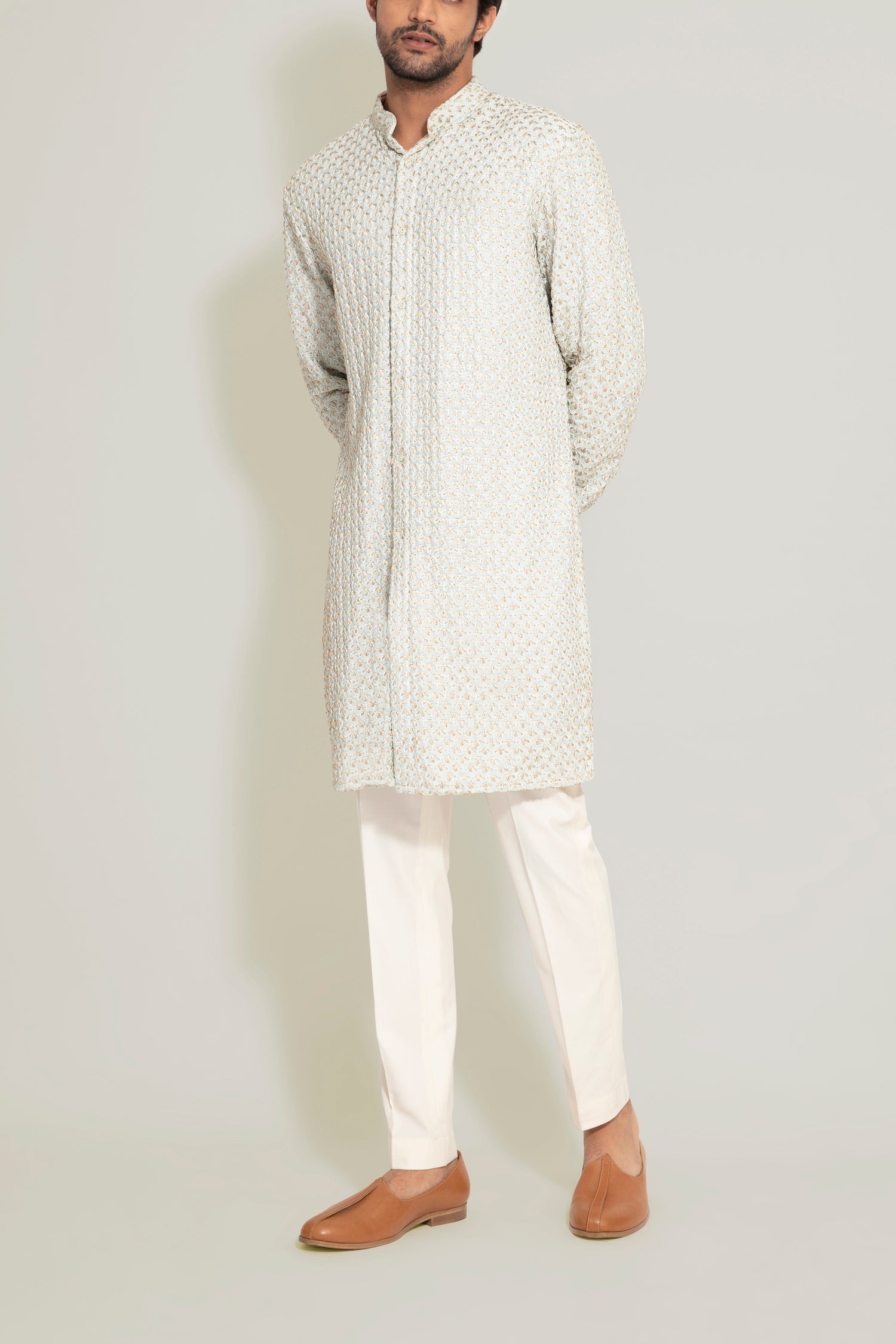 PLANT THREAD TWO-TONE KURTA  