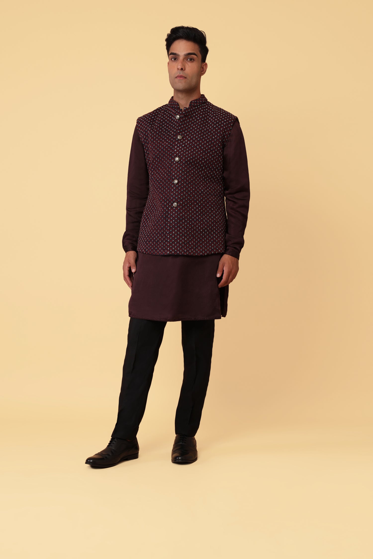 BOM ARROW LUREX KNOTTED SLEEVELESS JACKET  