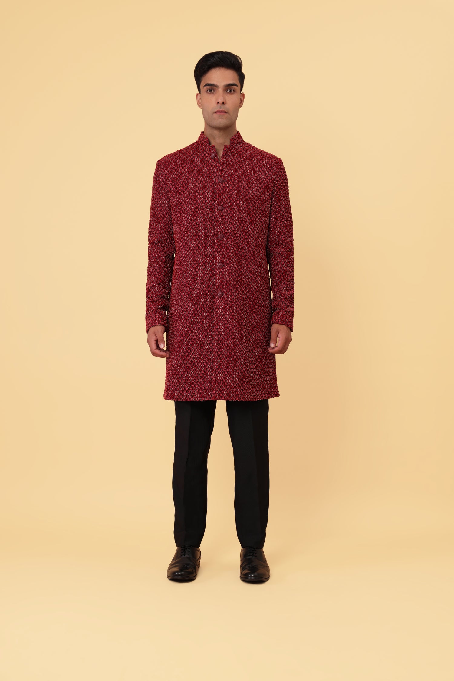 PLANT DHUP CHAV BEADED RUST RED JACKET  