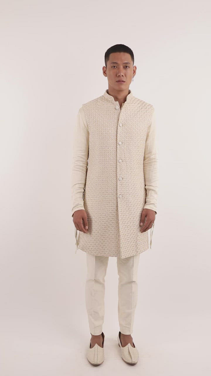 PLANT MULTI THREAD LONG SLEEVELESS JACKET  