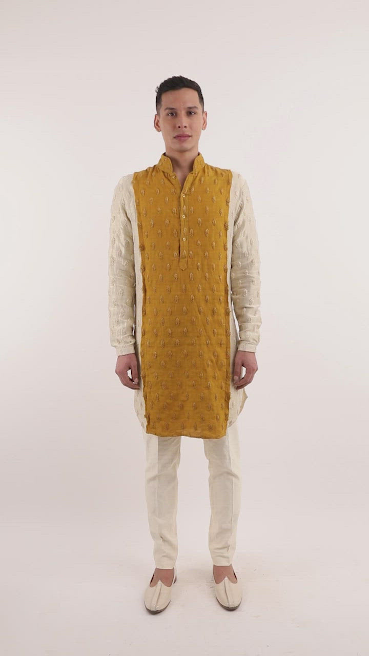 EXTENDED FIRE PANELLED KURTA  
