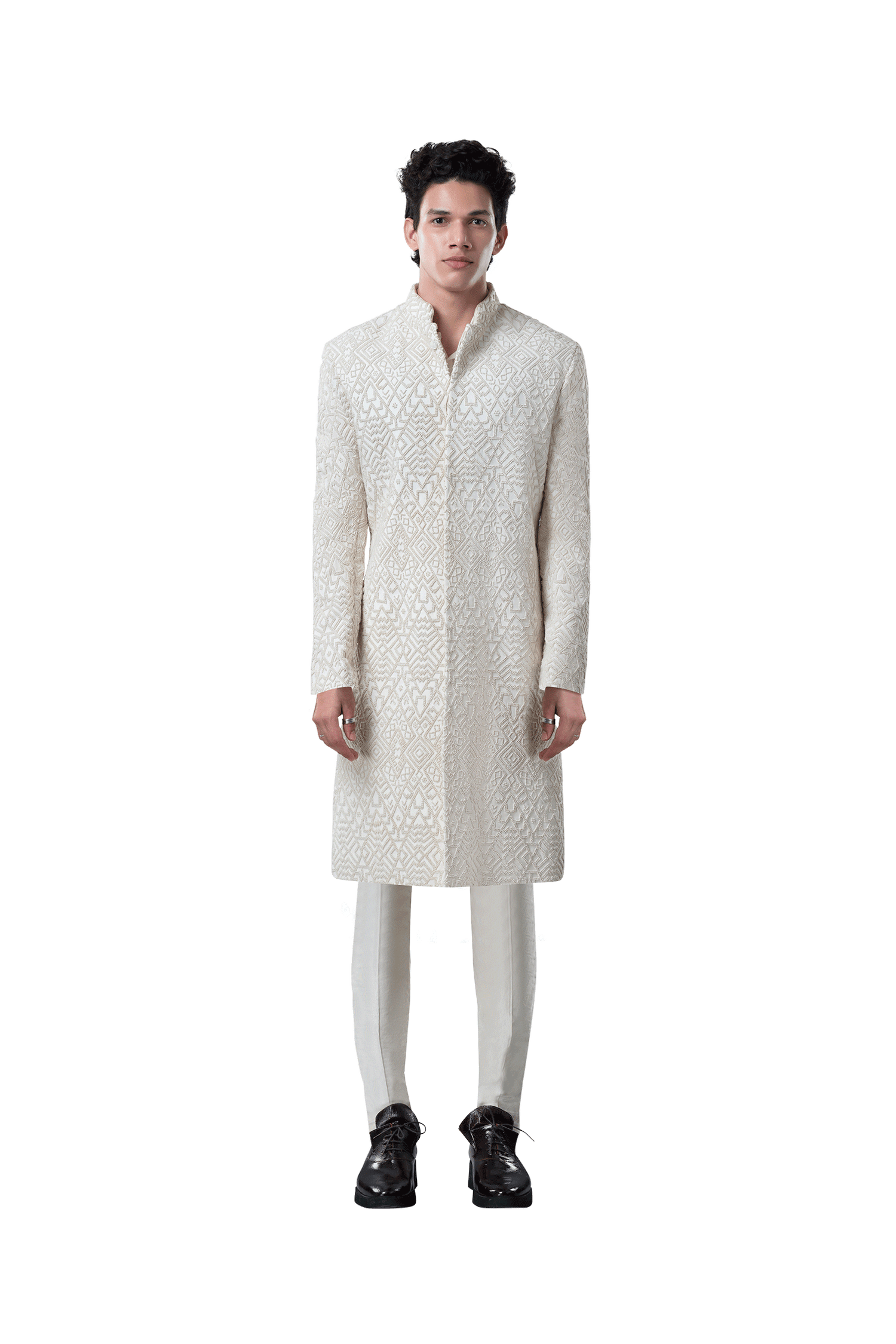  DOUBLE GEOMETRIC VANILLA JACKET 