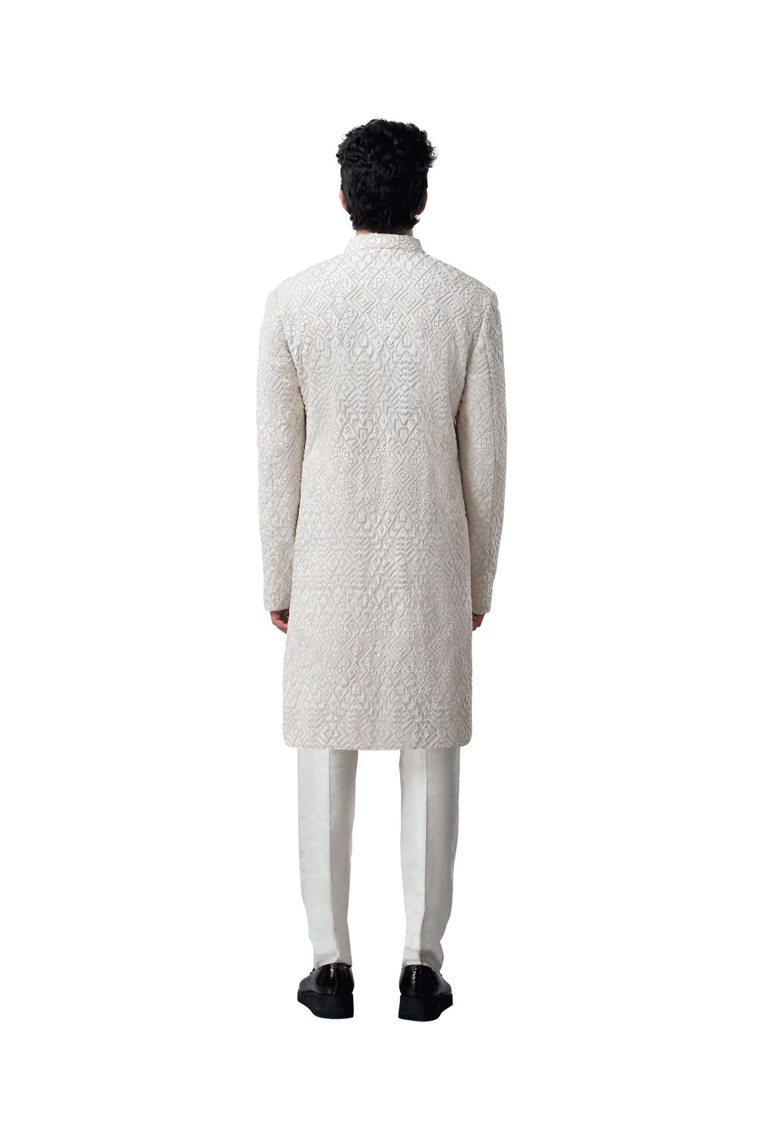 DOUBLE GEOMETRIC VANILLA JACKET  