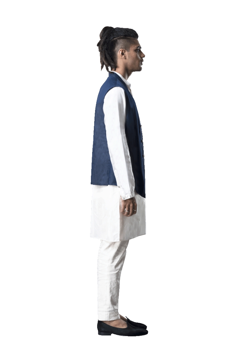 PLAIN DENIM JAP LAYER SLEEVELESS SHORT KOTI  