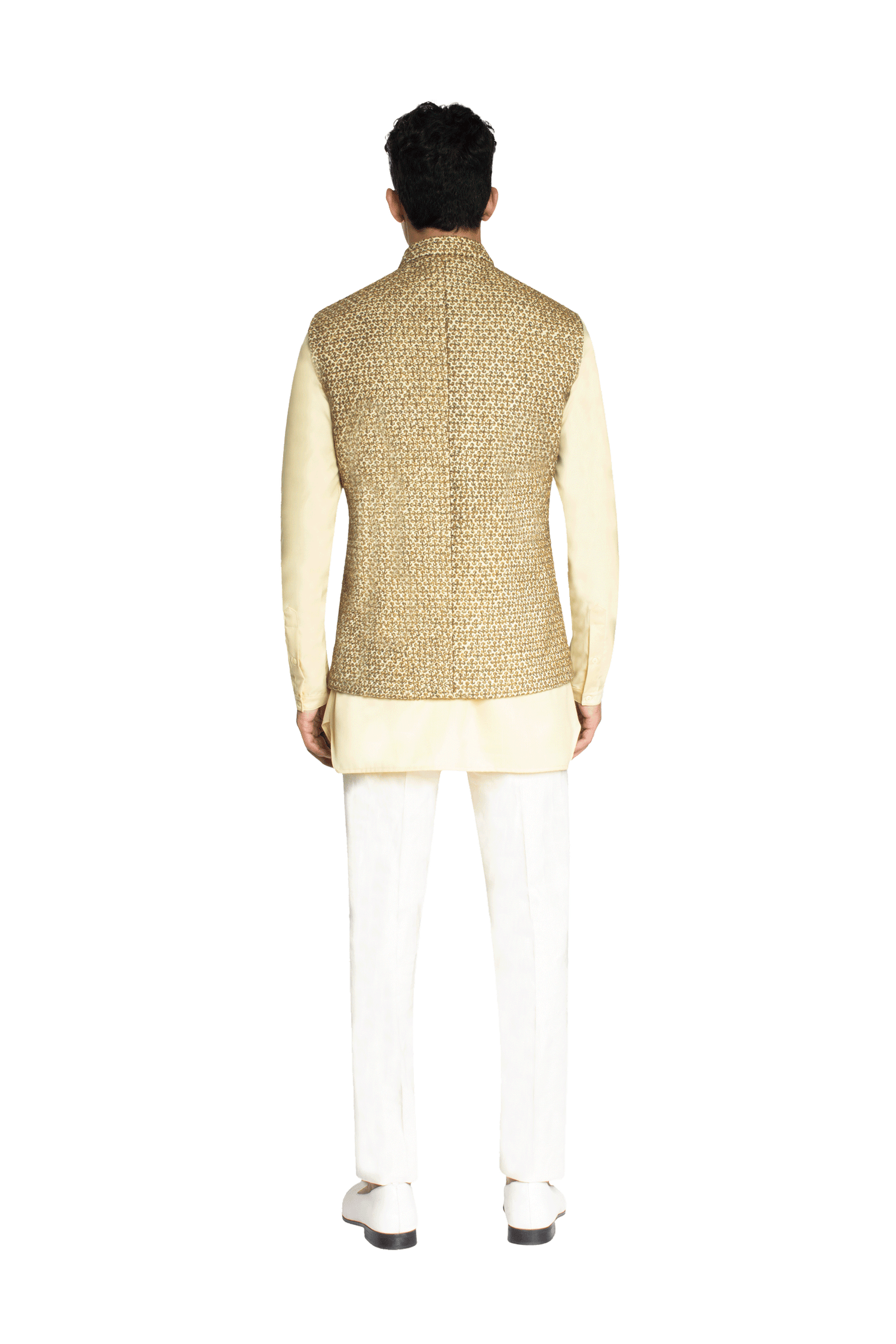 MULTICOLOUR DECON FLOWER FIVE KNOT SLEEVELESS JACKET  