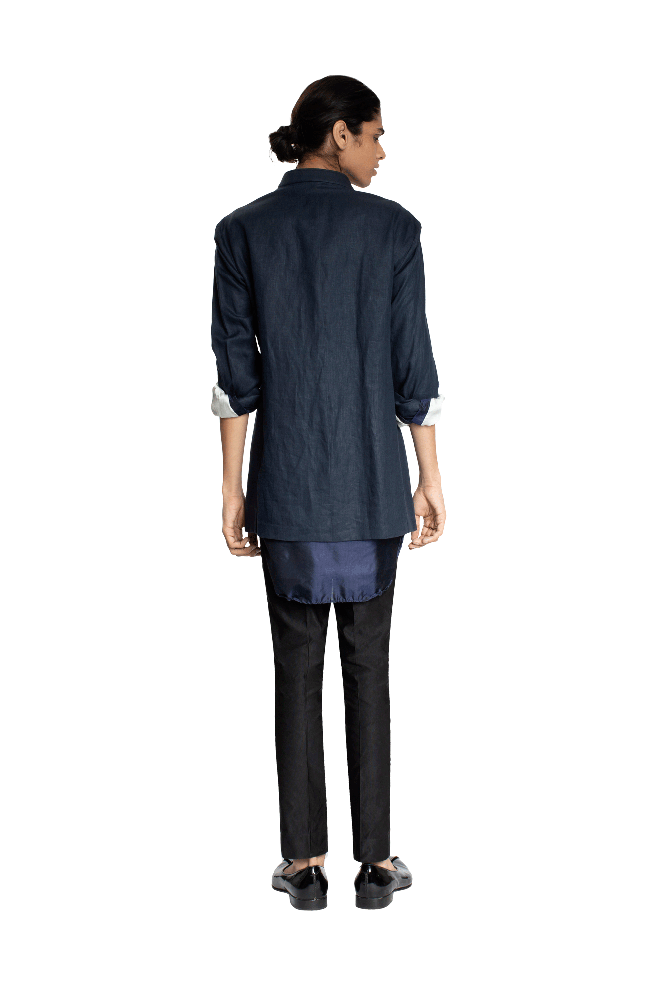 DENIM LINEN BANDHGALA  