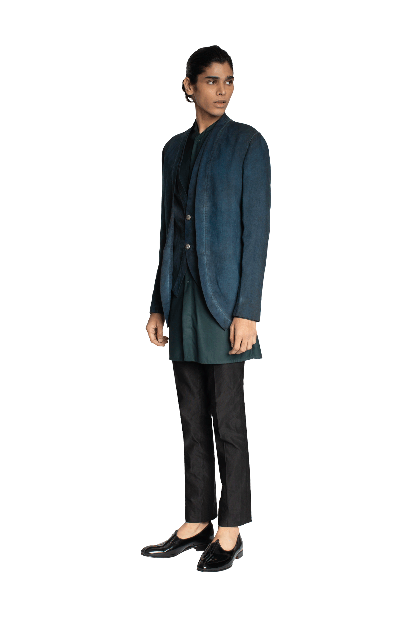 PLAIN WASHOUT JAP MOCK LAYER JACKET  