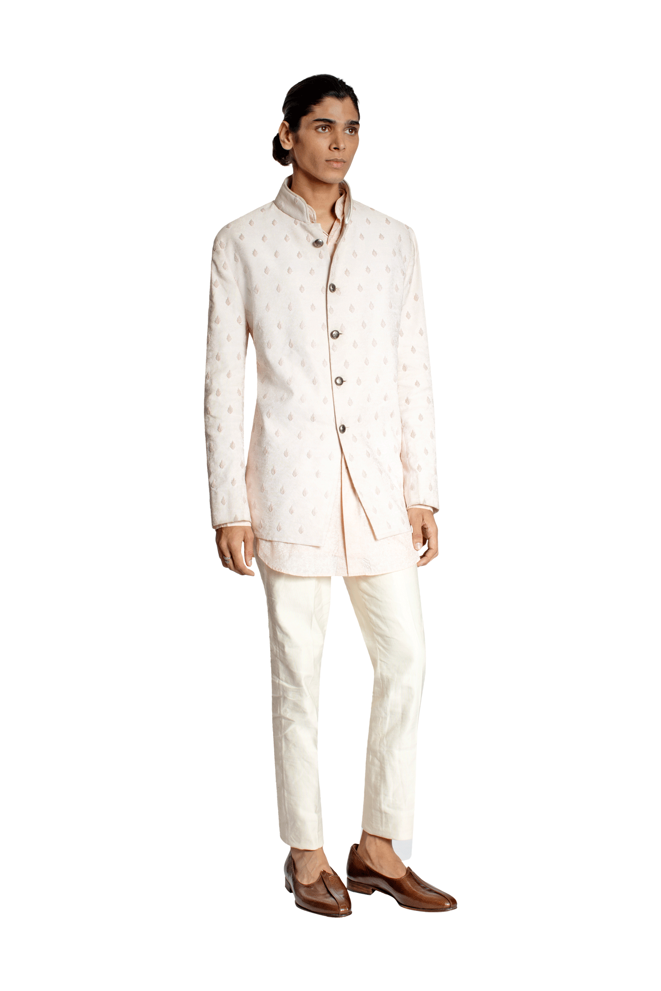 TEXTURE FIRE THREAD VANILLA  BANDHGALA  