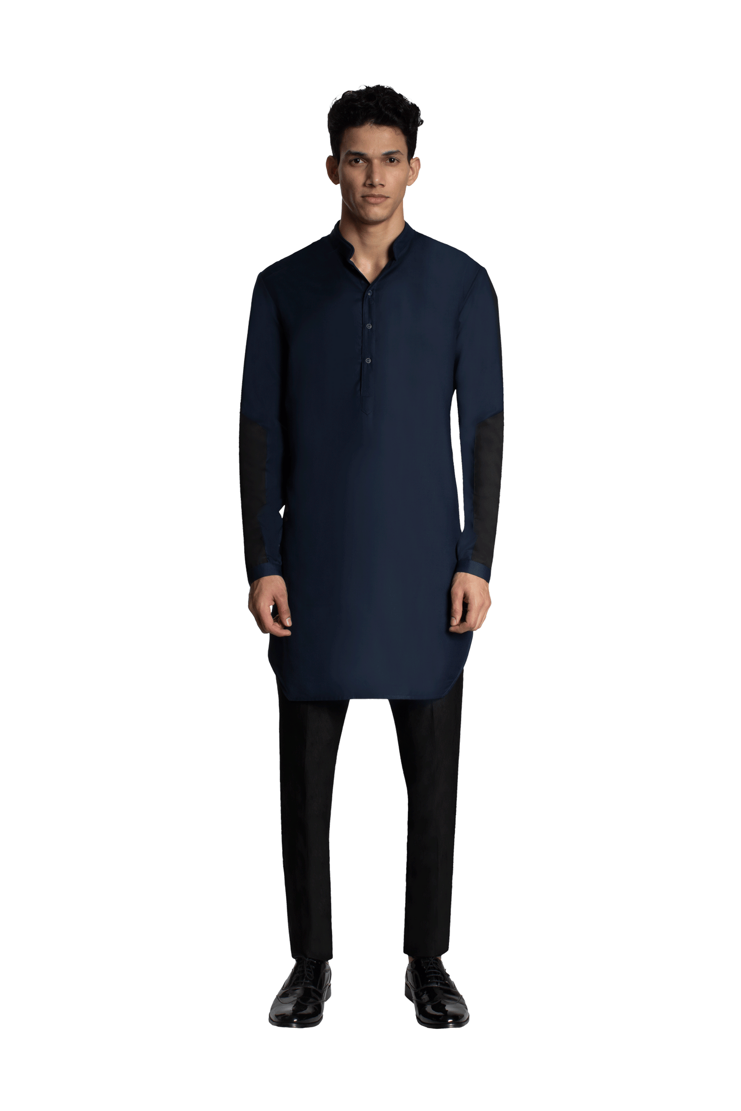 ARMOUR PATCH SLEEVE NAVY & BLACK KURTA 