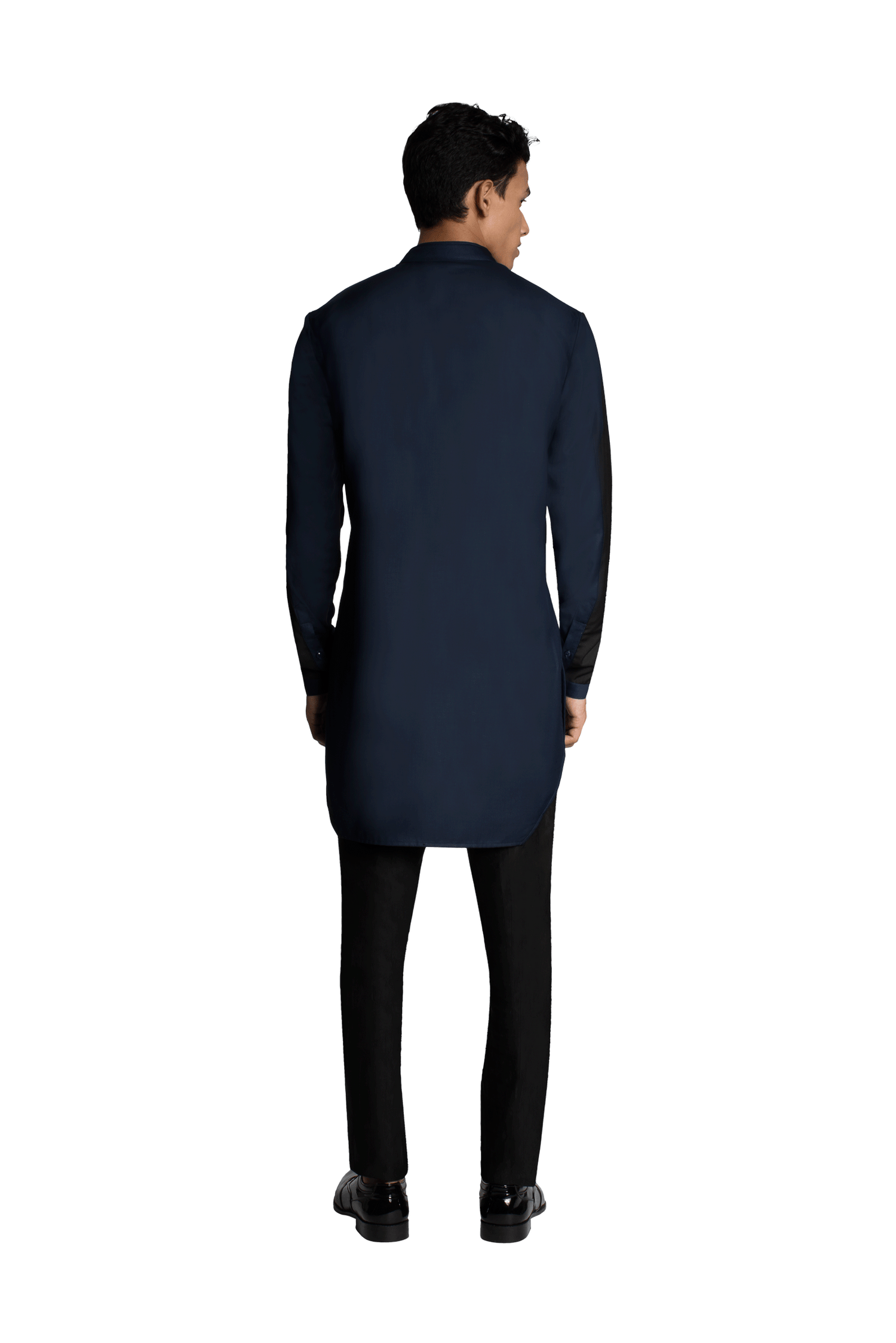 ARMOUR PATCH SLEEVE NAVY & BLACK KURTA  
