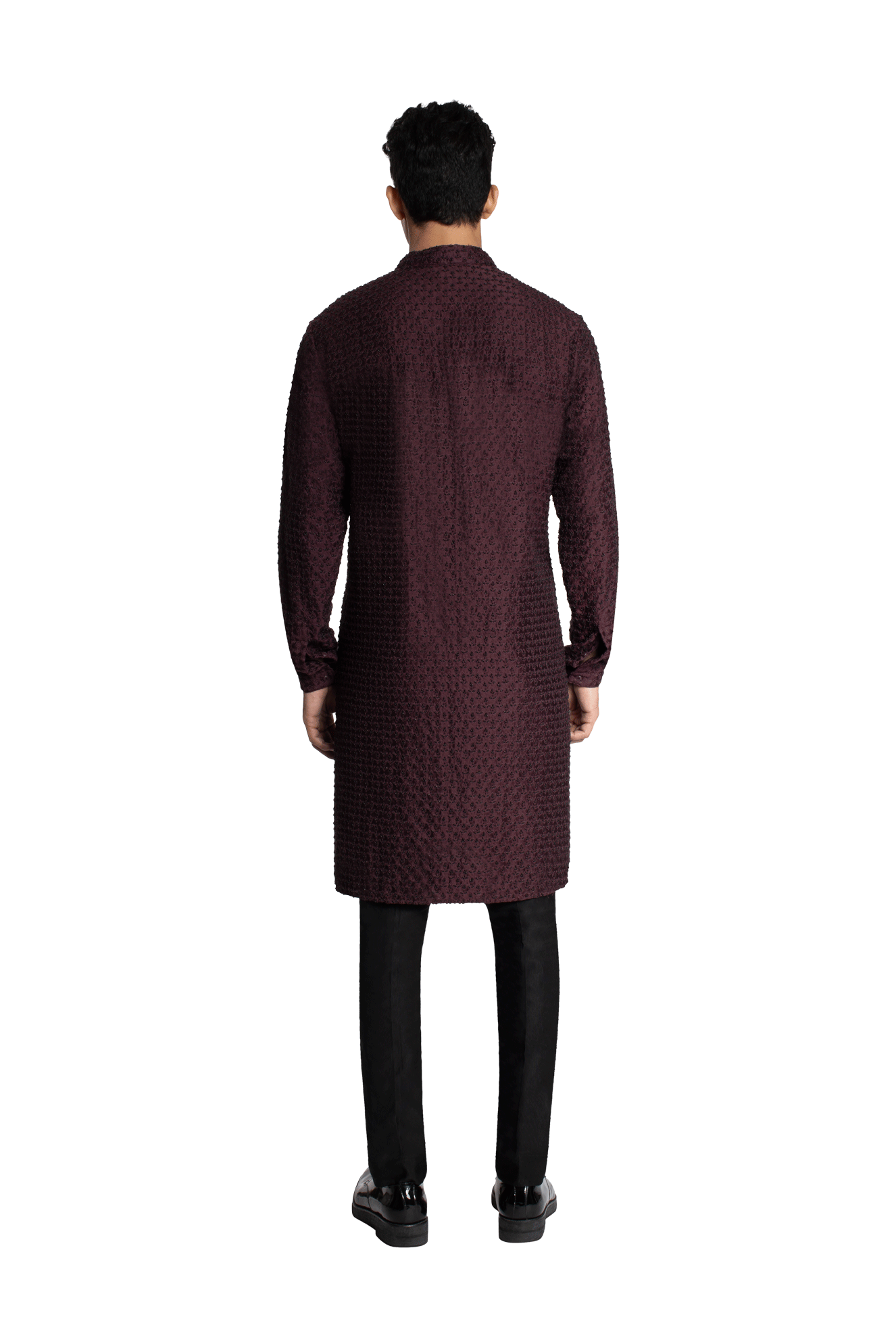 PLANT BEADED WINE KURTA  