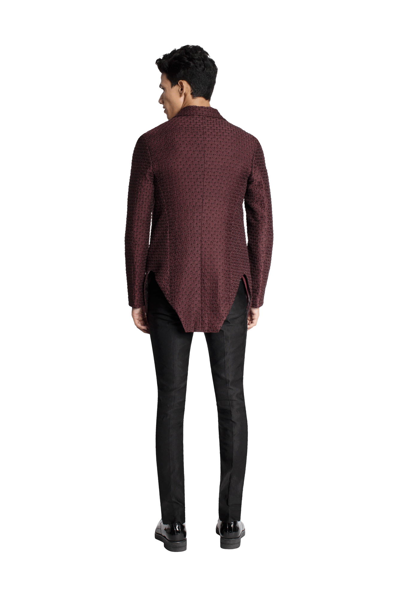 PLANT BEADED OVERLAP LAPEL JACKET  