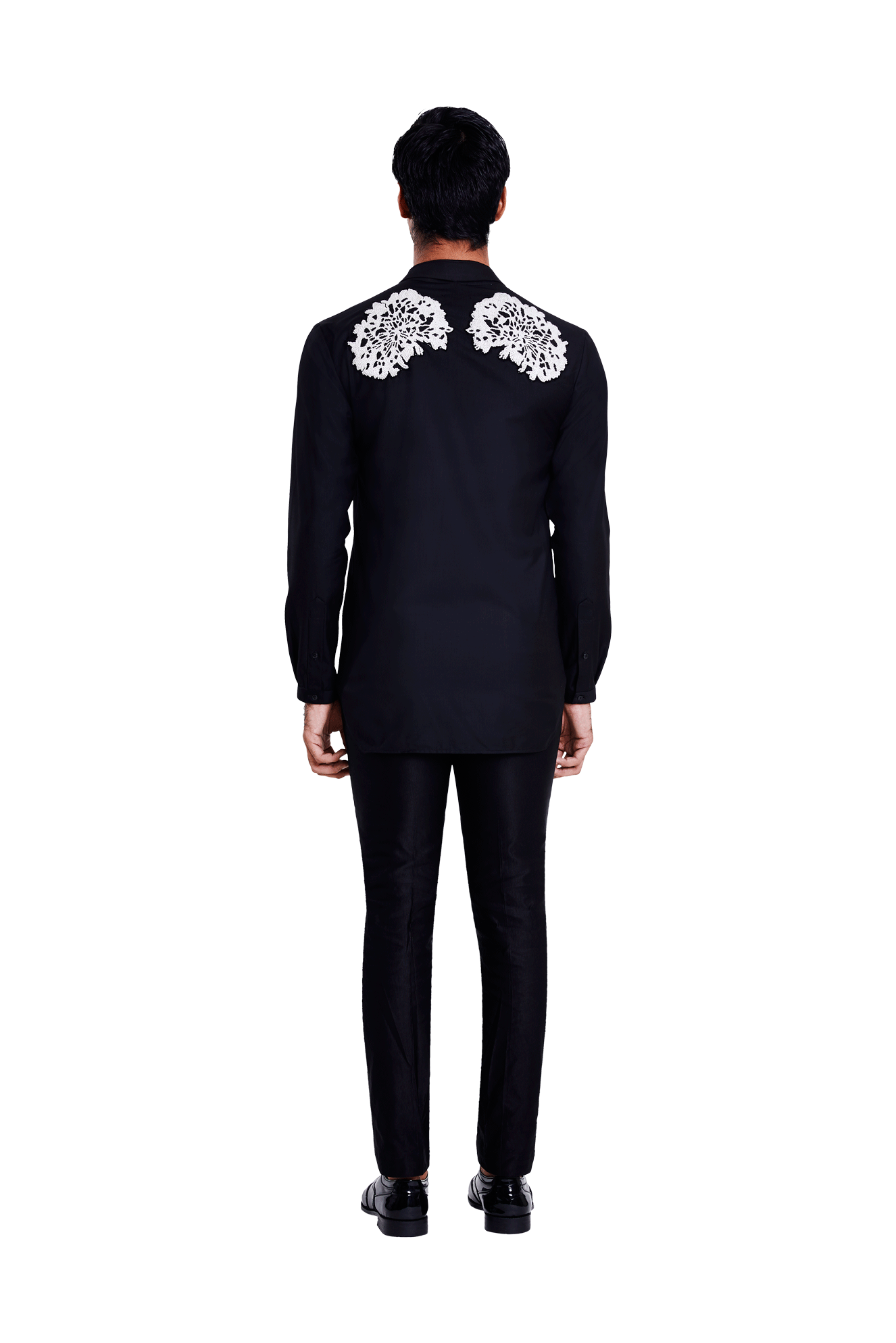 BIB LAYER FRONT MARIGOLD KNOTTED BACK PATCH KURTA  