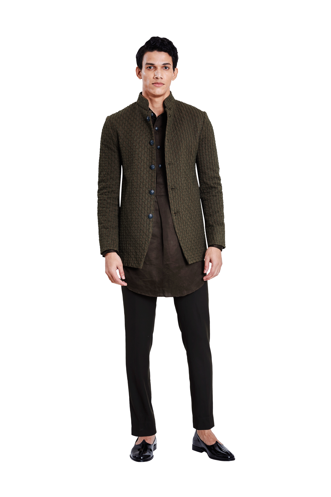  BIG GRID OLIVE BANDHGALA 