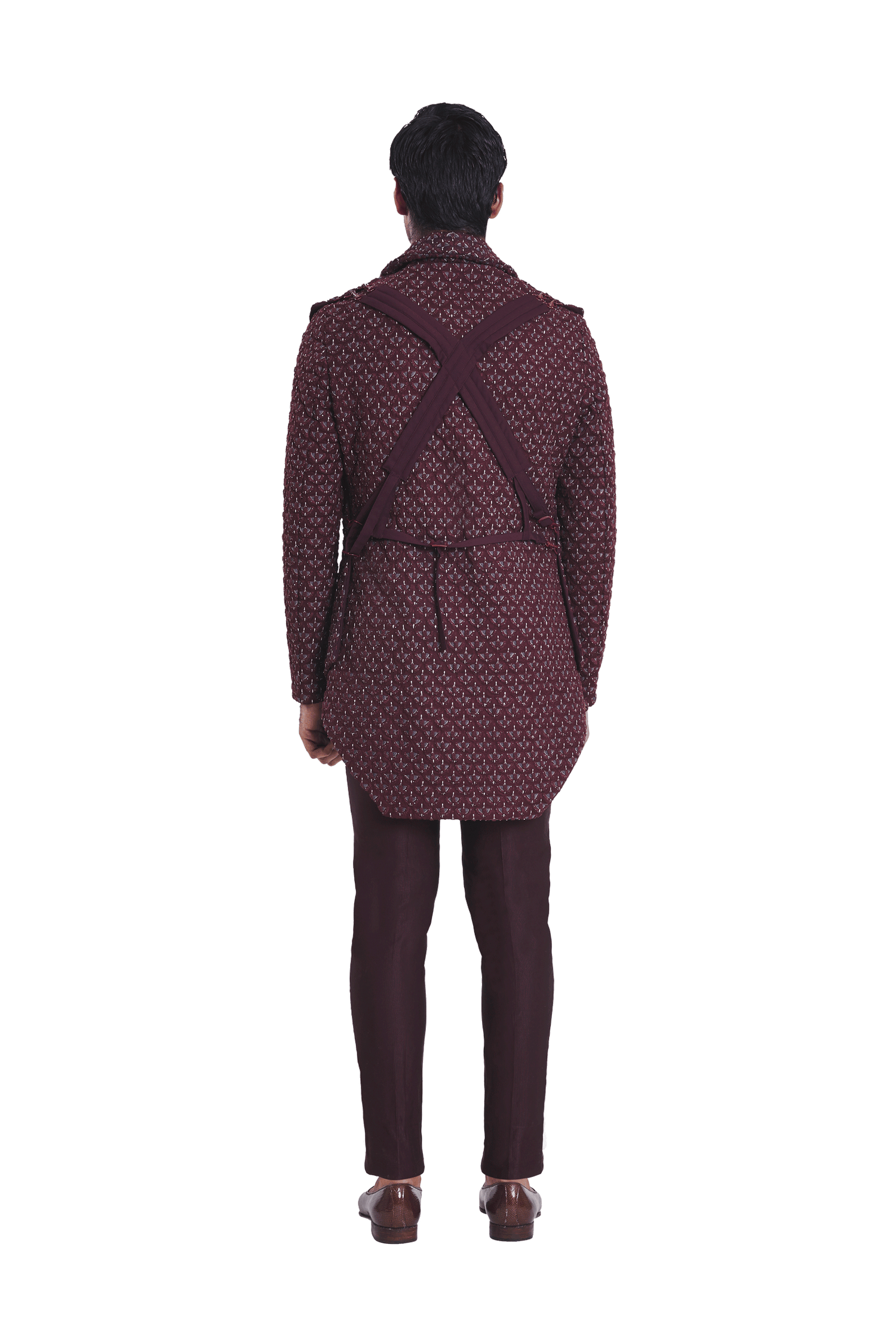 WING GOOSE HIGH COLLAR LAPEL SLEEVELESS JACKET  