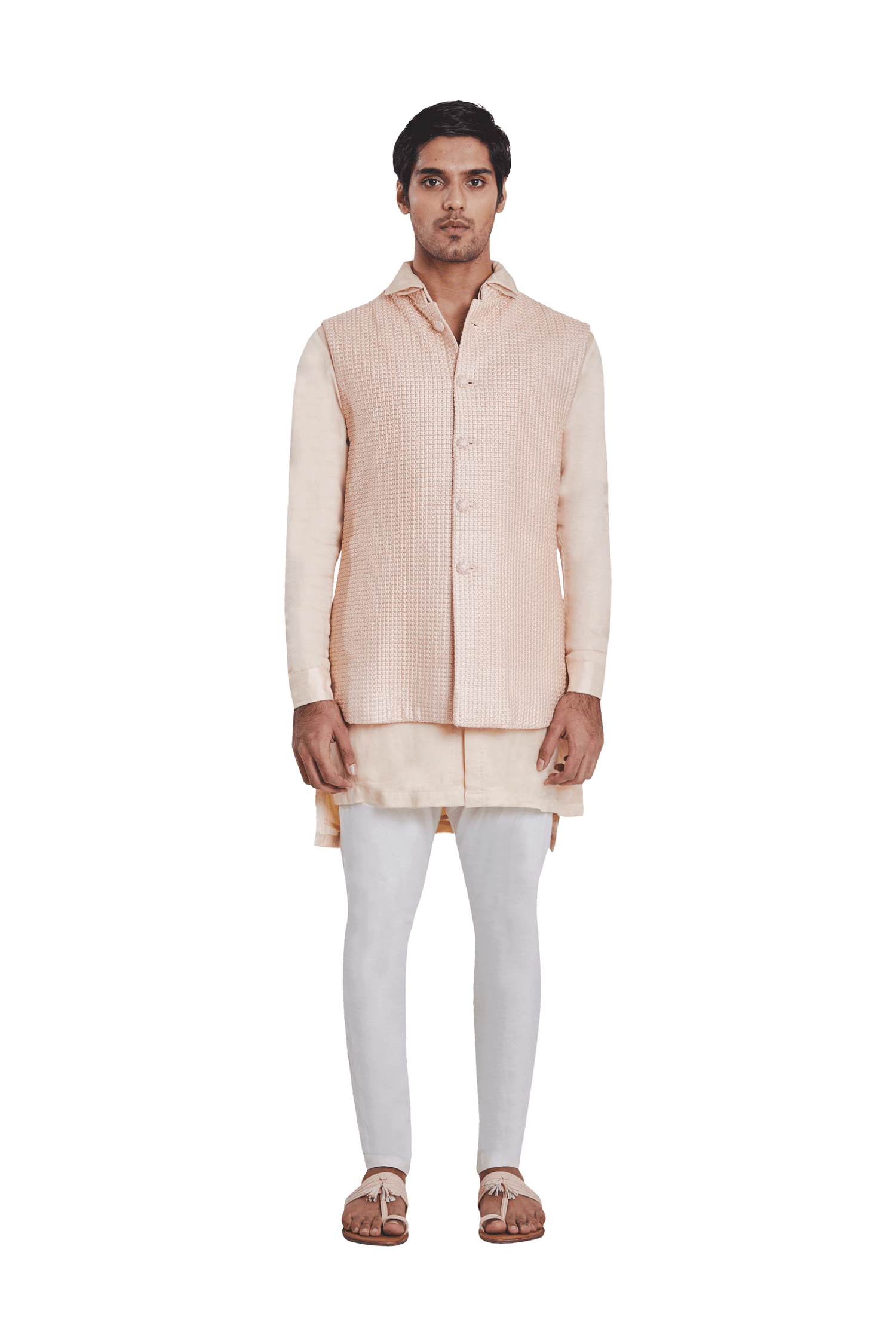  WAFFLE SHORT SLEEVELESS JACKET 