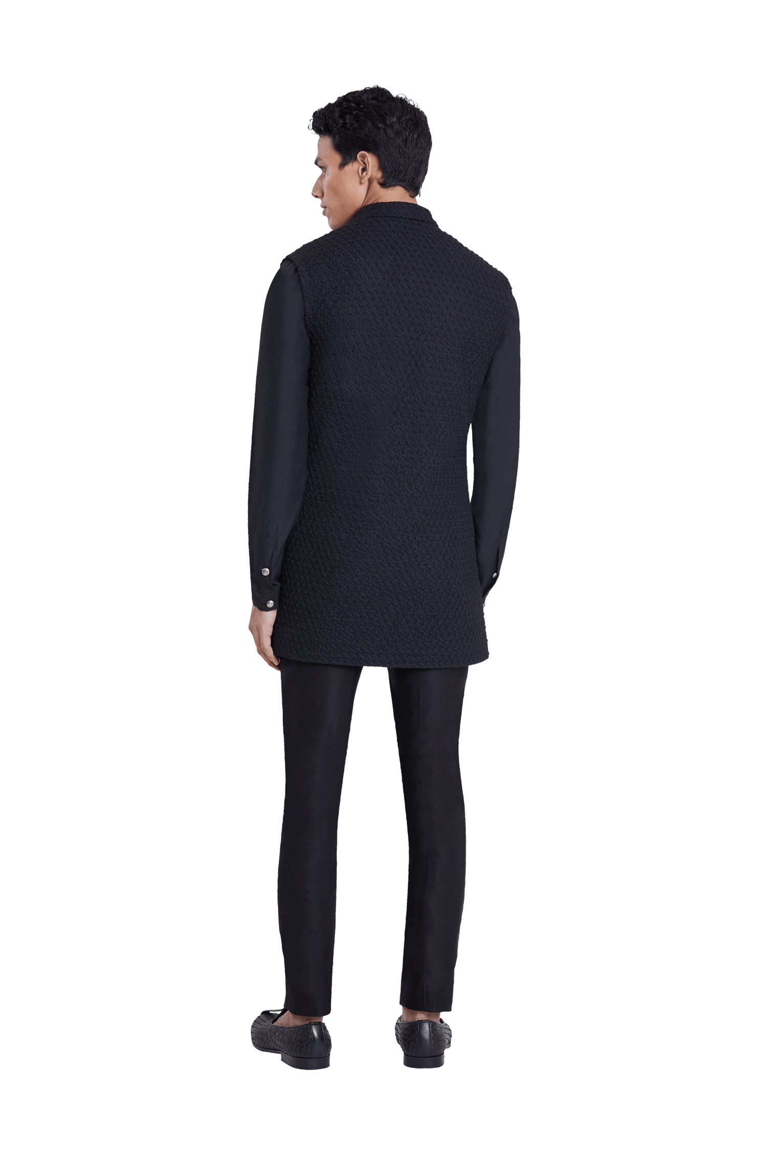 MINI FLOWER MOCK LAYER SLEEVELESS JACKET  