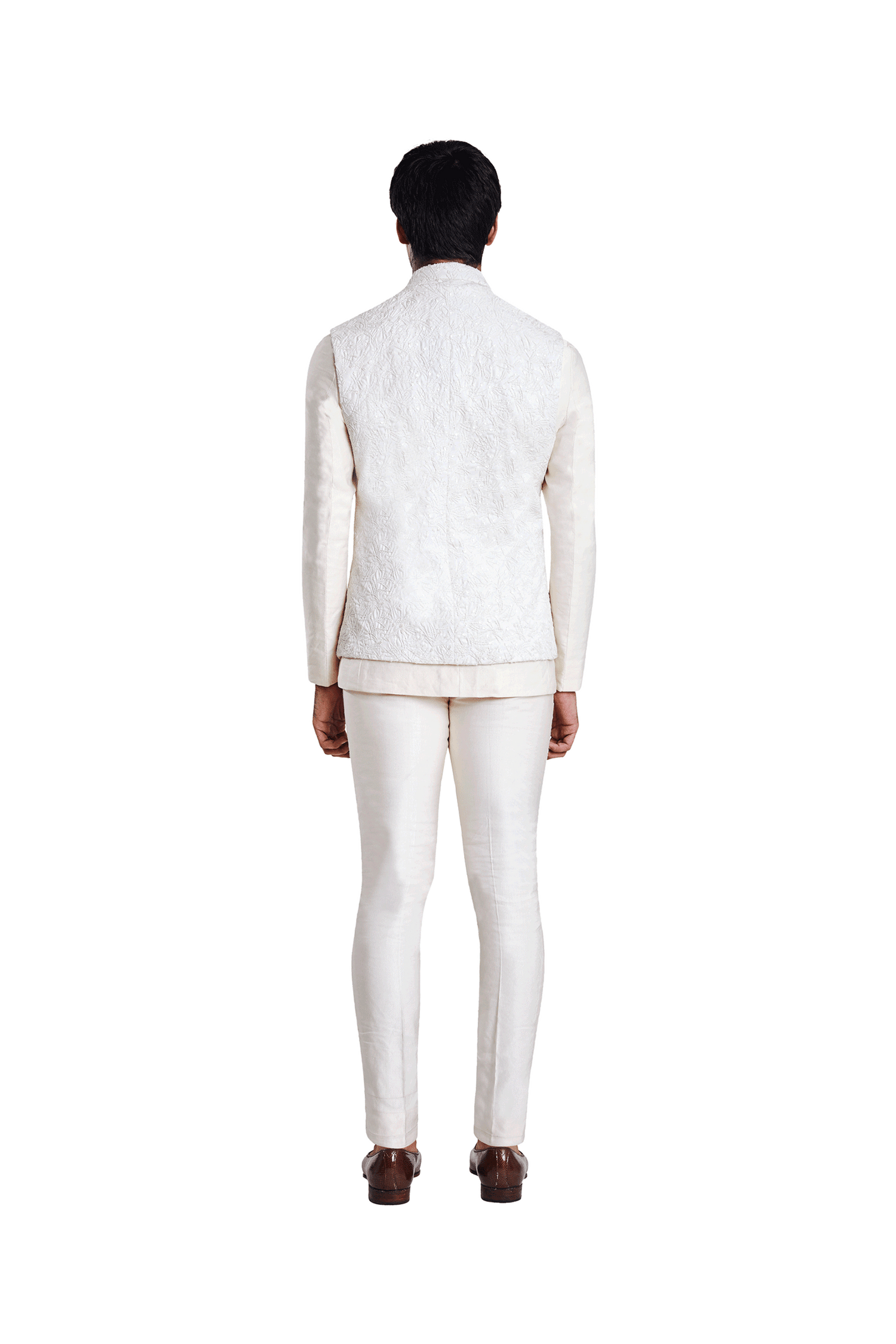 MICRO FOLIAGE SLEEVELESS JACKET  