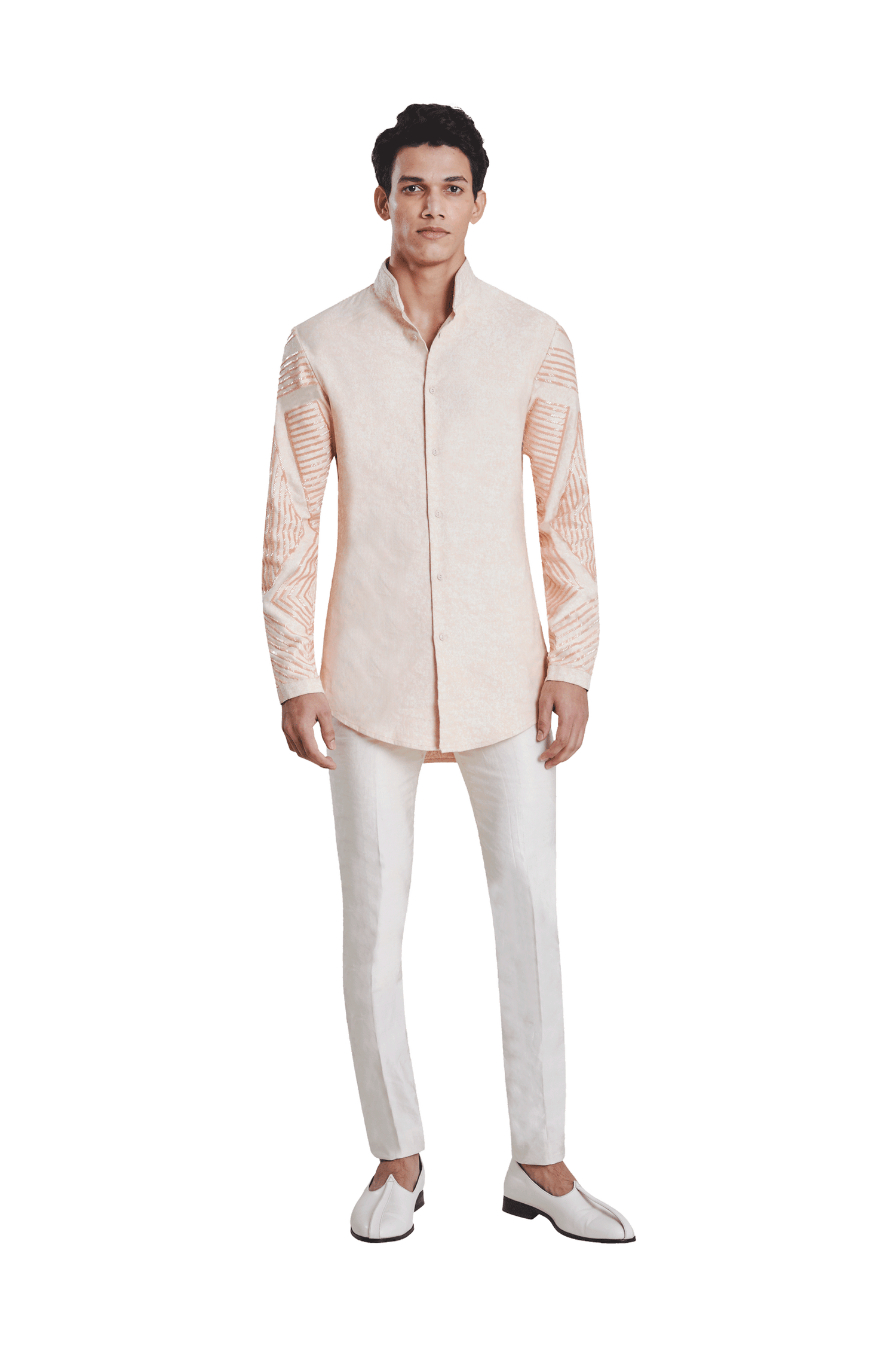  TEXTURE ARMOUR HIGHLIGHTED SLEEVE KURTA 