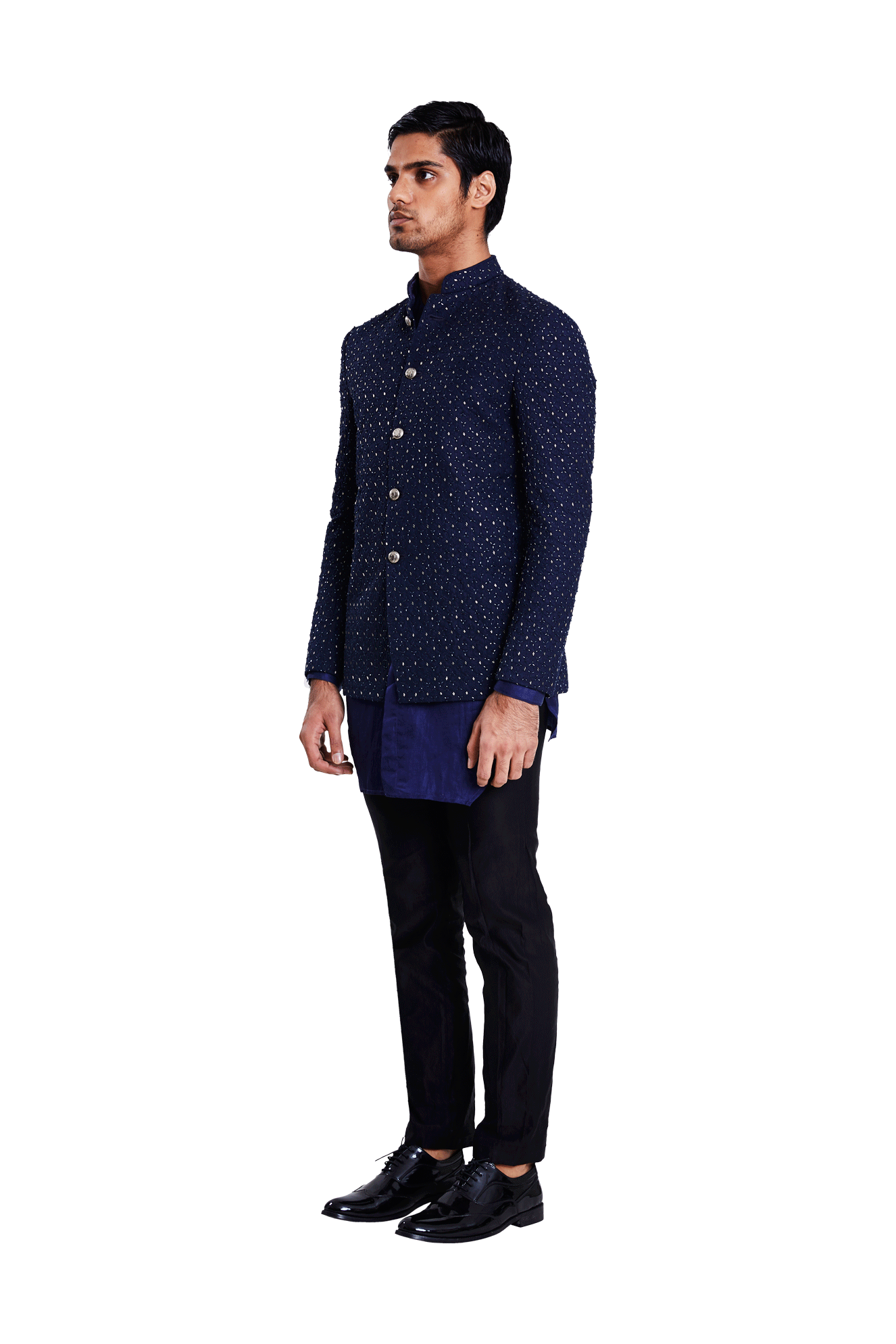 Y FLAT HIGHLIGHTED BANDHGALA  